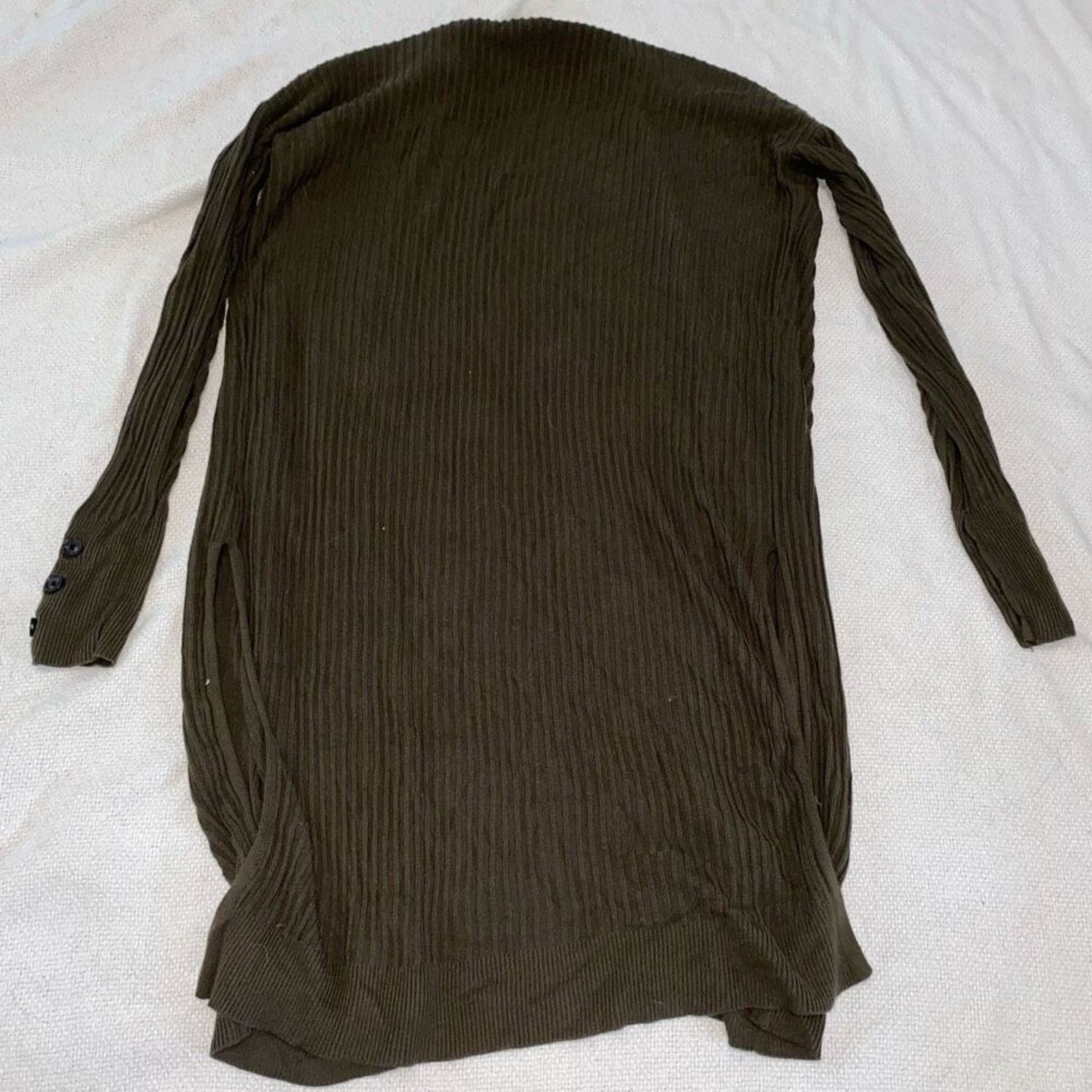 Other J + J Olive Green Ribbed Midi Cardigan | Sz XS Size XS / US 0-2 / IT 36-38 - 7 Thumbnail