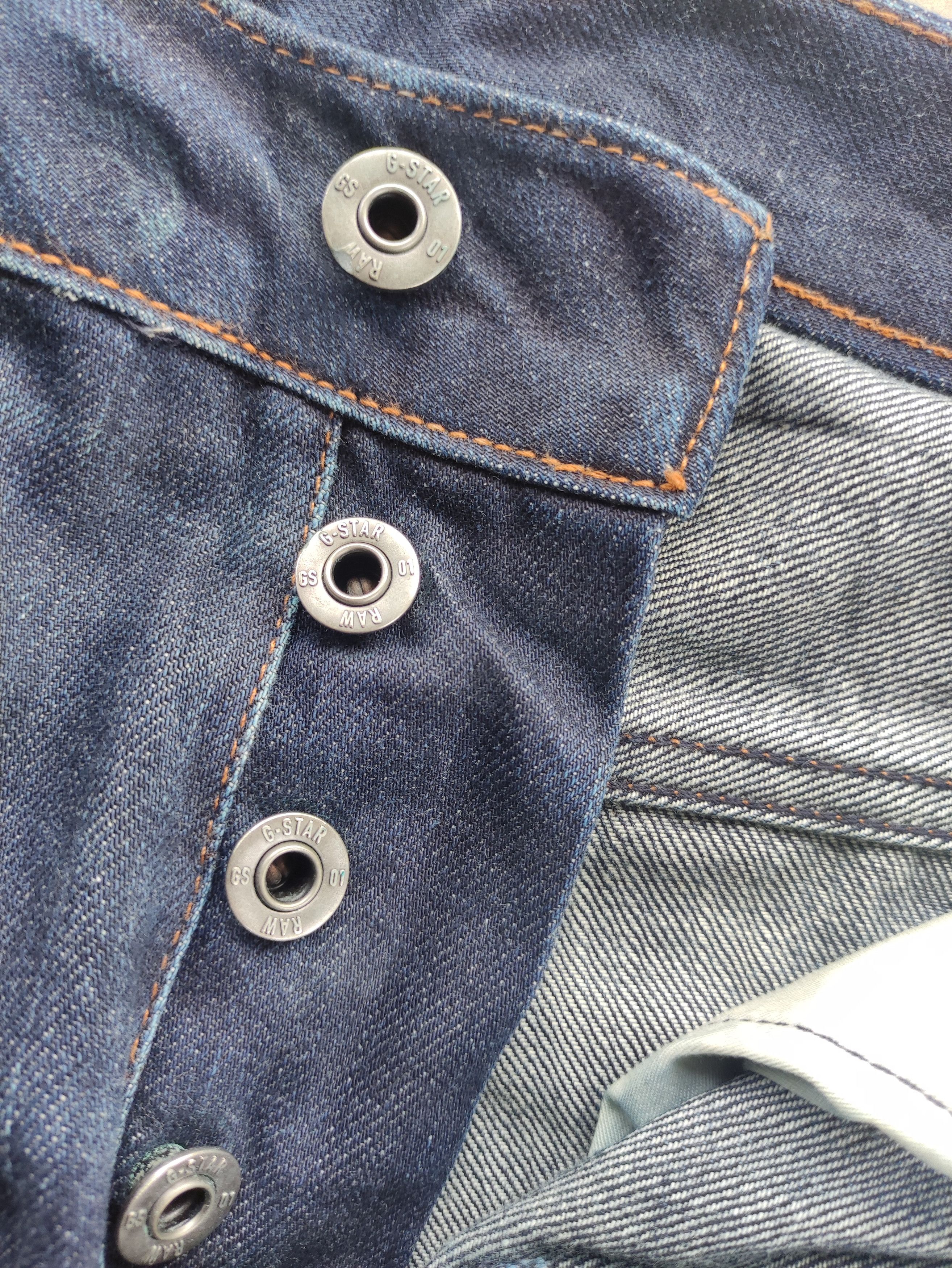 G-Star Vintage G Star Raw Button Jean Distressed Faded Denim Size US 33 - 5 Thumbnail