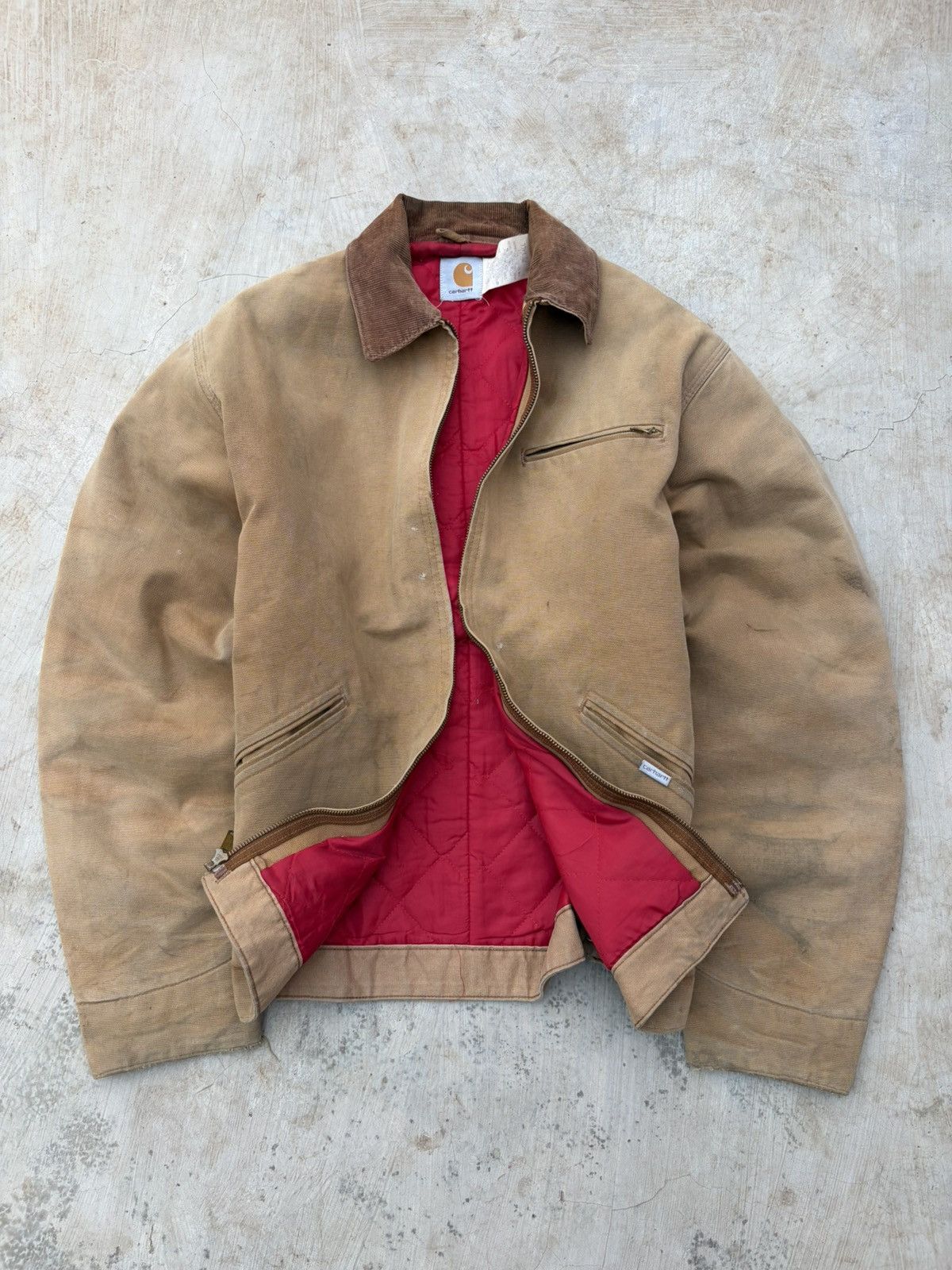 Carhartt Vintage 1993 Sunfaded Carhartt Quilted Detroit Jacket 6QLJT Size US M / EU 48-50 / 2 - 3 Thumbnail