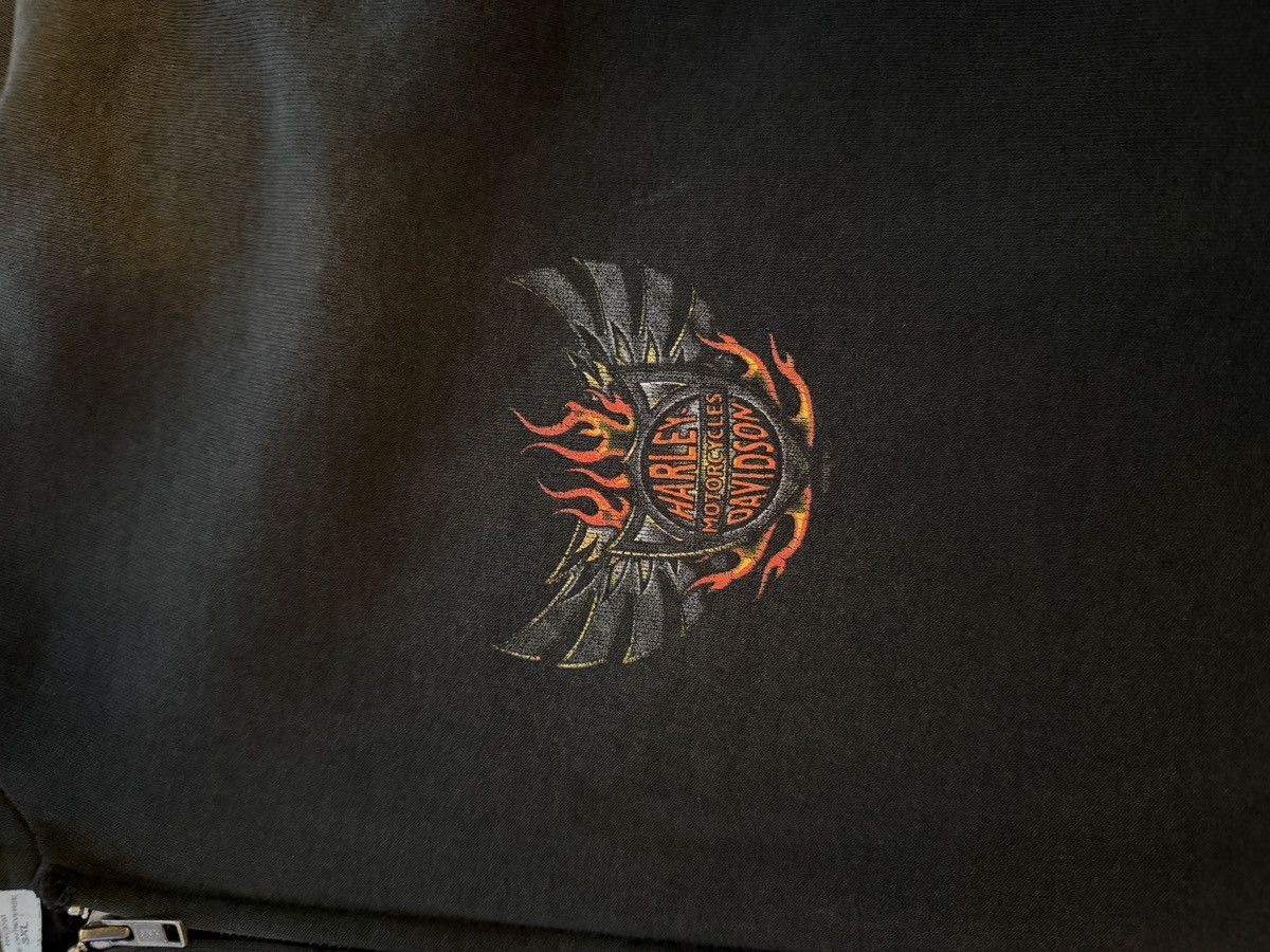 Harley Davidson Vintage 2005 Harley Davidson Flame Zip up Size US XL / EU 56 / 4 - 4 Thumbnail