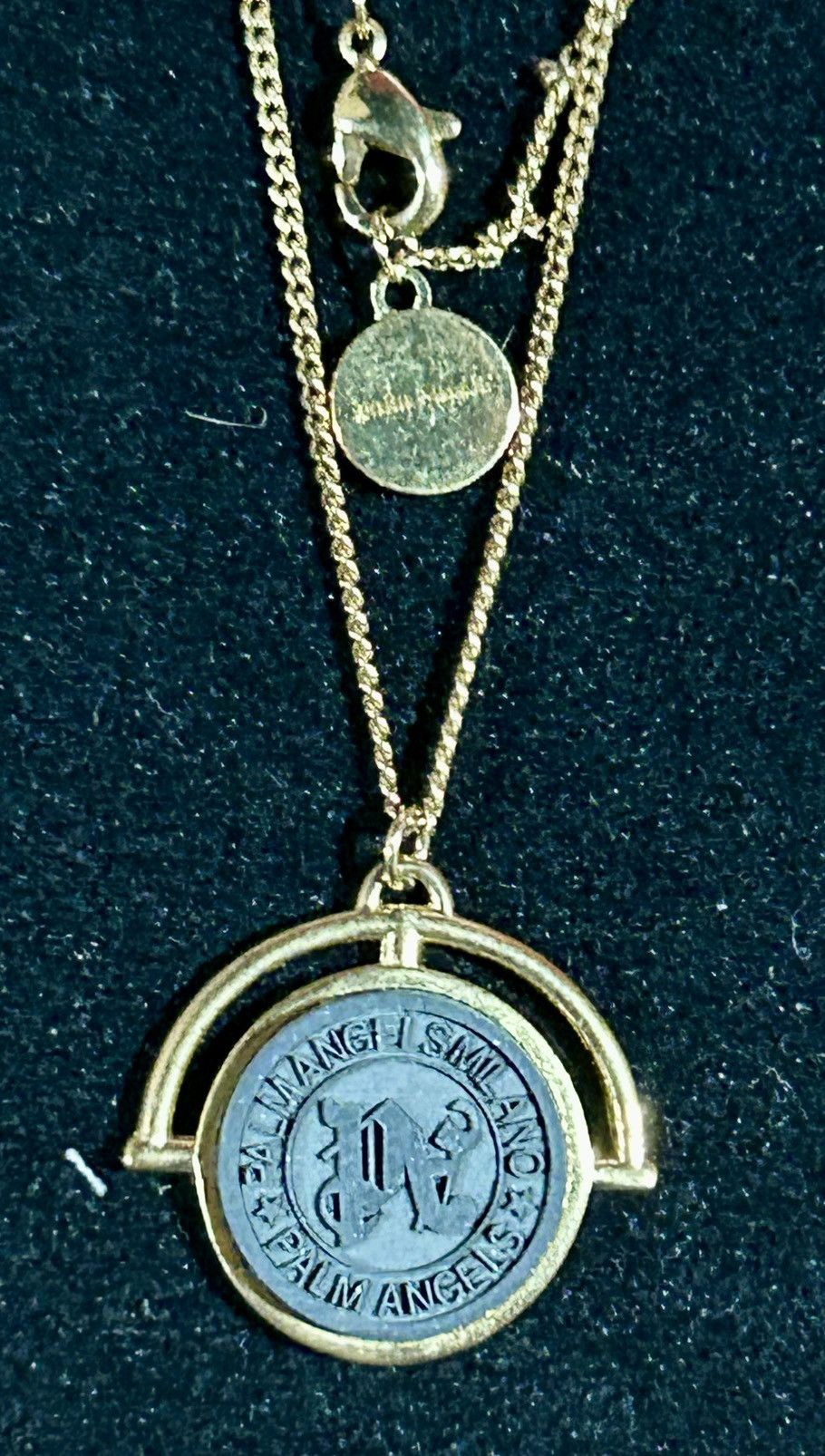 Palm Angels Palm Angels - PA Stone Emblem Necklace Gold/Black Size ONE SIZE - 7 Thumbnail