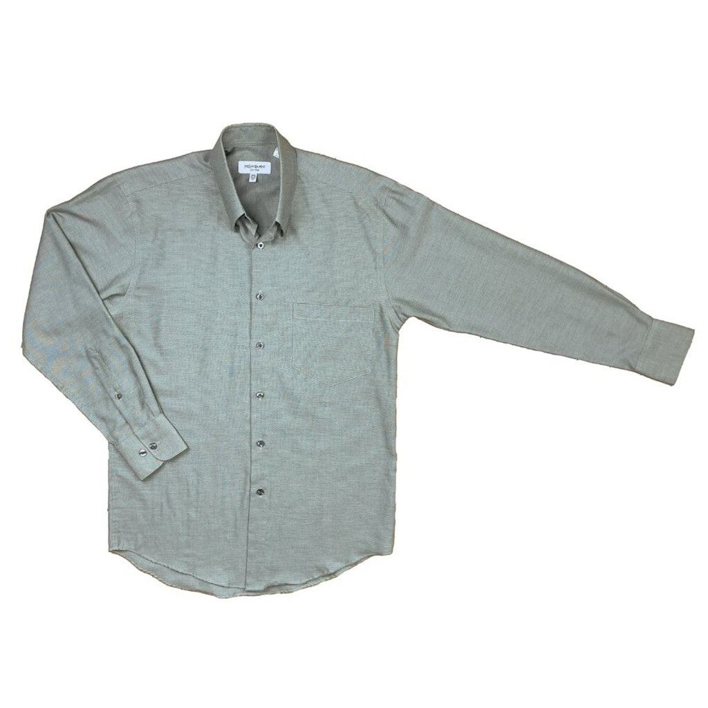 Yves Saint Laurent YVES SAINT LAURENT Luxury Dress Sport Green Shirt Size 14.5 Size 50S - 1 Thumbnail