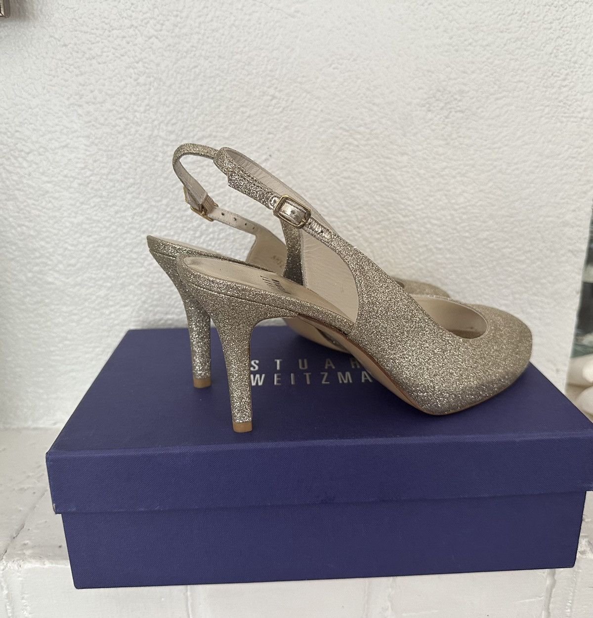 Stuart Weitzman Stuart Weitzman Mini Glitter Slingbacks Size US 9 / IT 39 - 5 Thumbnail