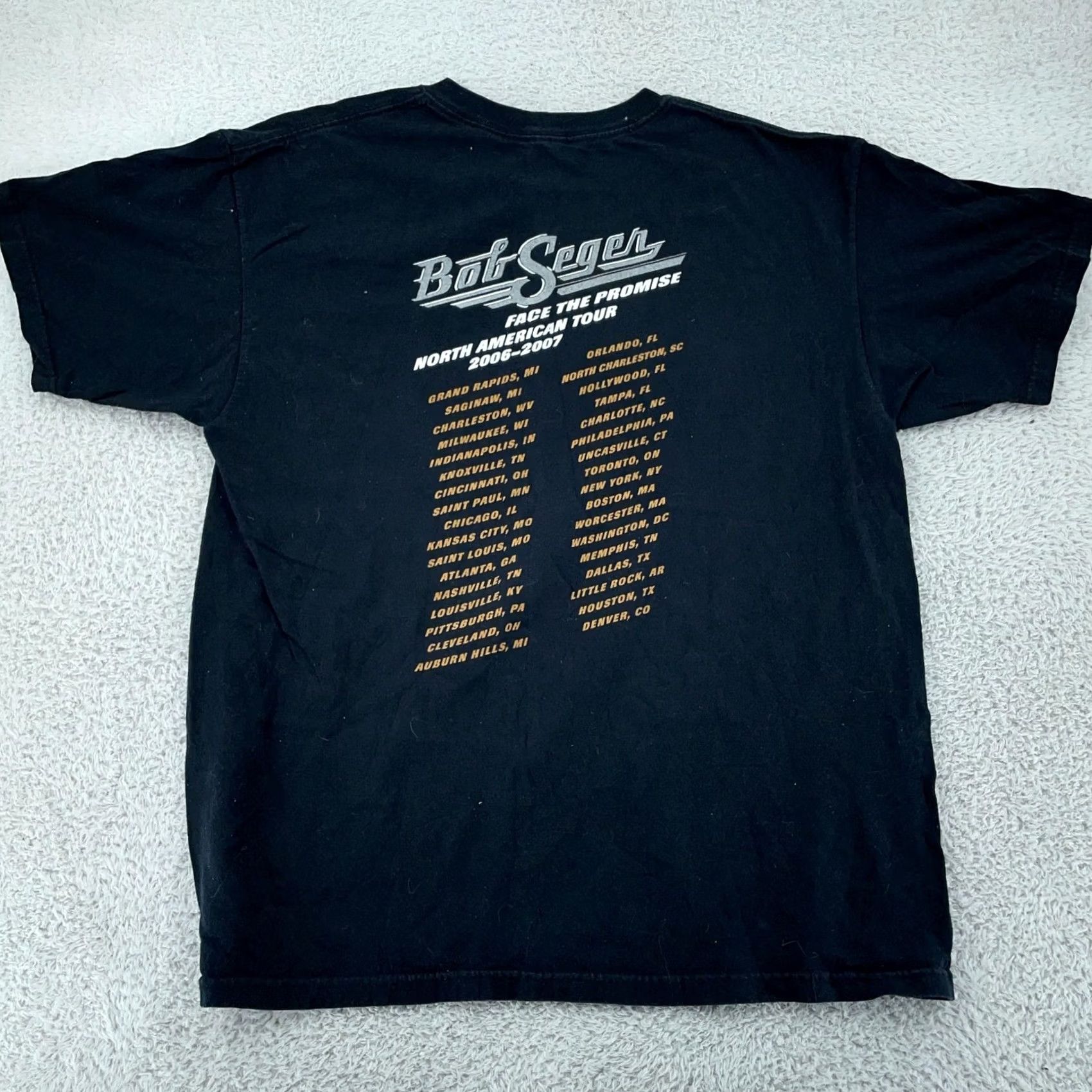 Anvil Vtg Bob Seger Face the Promise Tour Concert T-Shirt Mens L Black 2006-2007 Rock Shirt XS? Size US L / EU 52-54 / 3 - 5 Thumbnail
