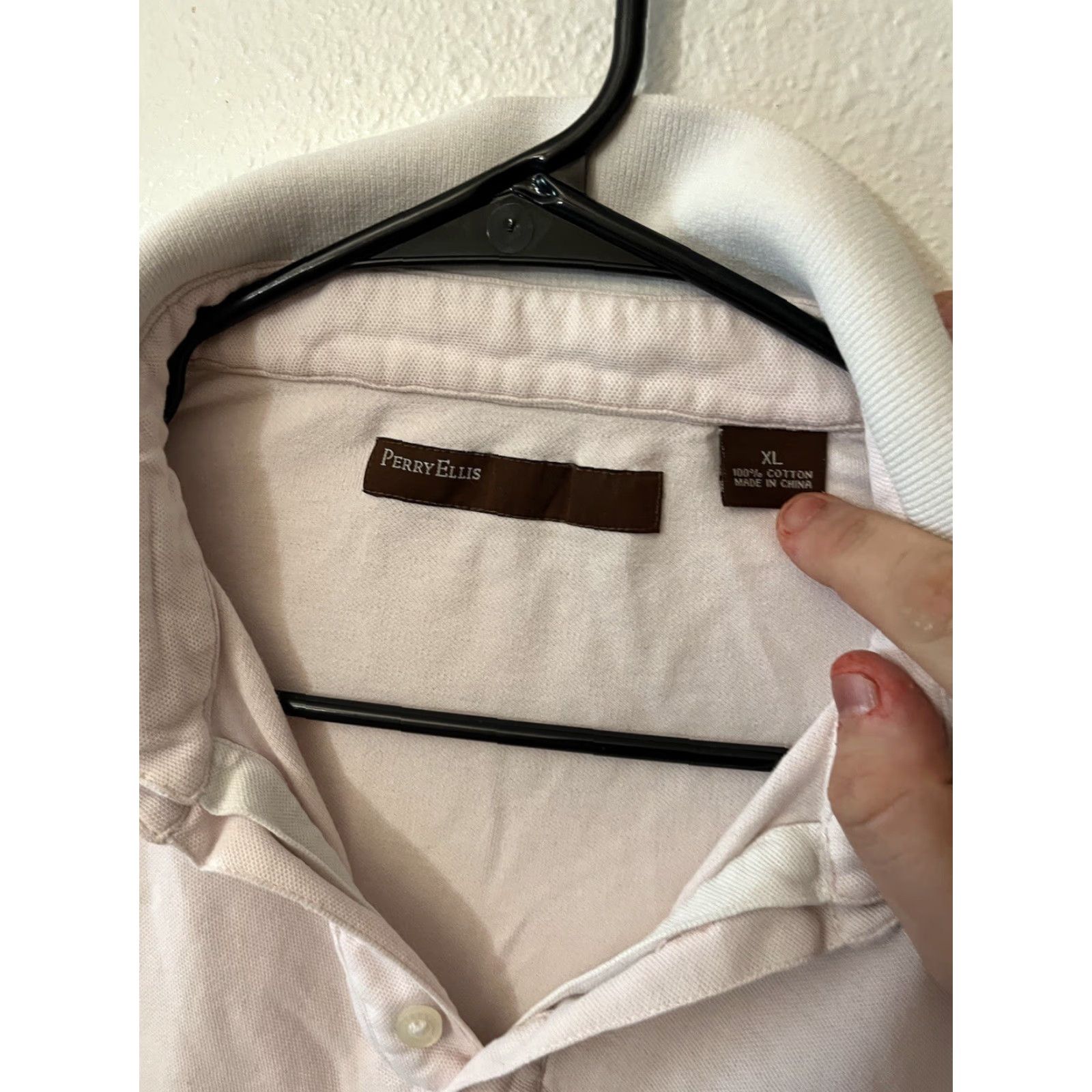 Perry Ellis Perry Ellis Polo Shirt Men's XL Short Sleeve Solid Collared Pink Button Size US XL / EU 56 / 4 - 2 Thumbnail