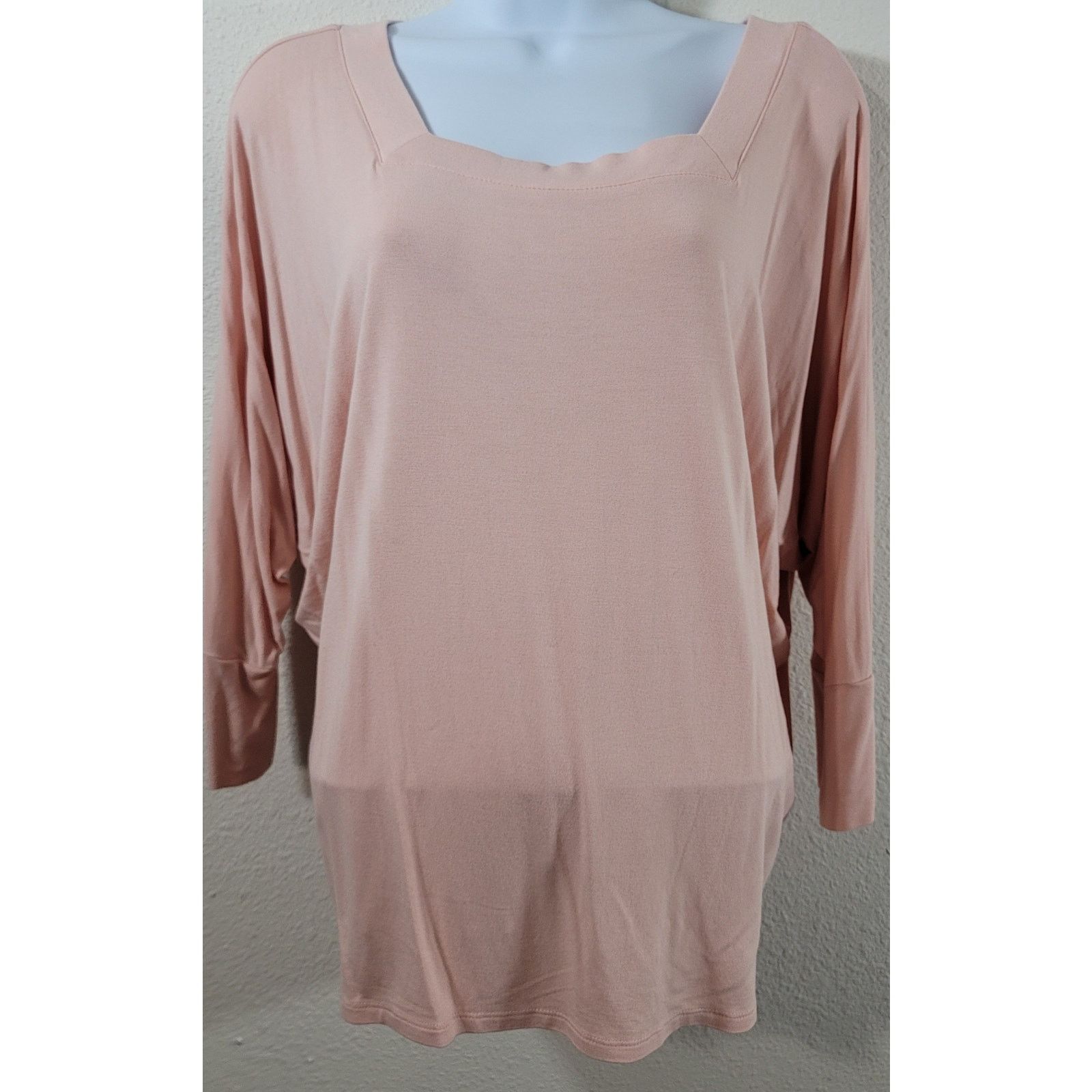 Chicos Chico's Pink Salmon Square Neck Dolman Sleeve Top 1 Medium Size M / US 6-8 / IT 42-44 - 1 Thumbnail
