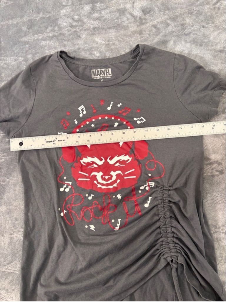 Marvel Comics Women's Marvel rouched guardians of the Galaxy TShirt Gray M Size XXS / US 00 / IT 34 - 3 Thumbnail