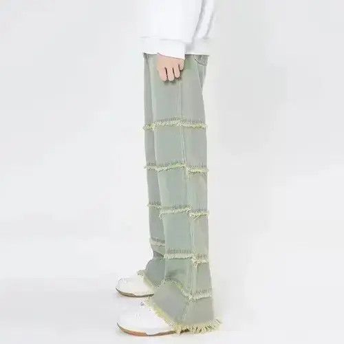 VIBE Grunge frayed tassel blue wash Jeans Size US 33 - 3 Thumbnail