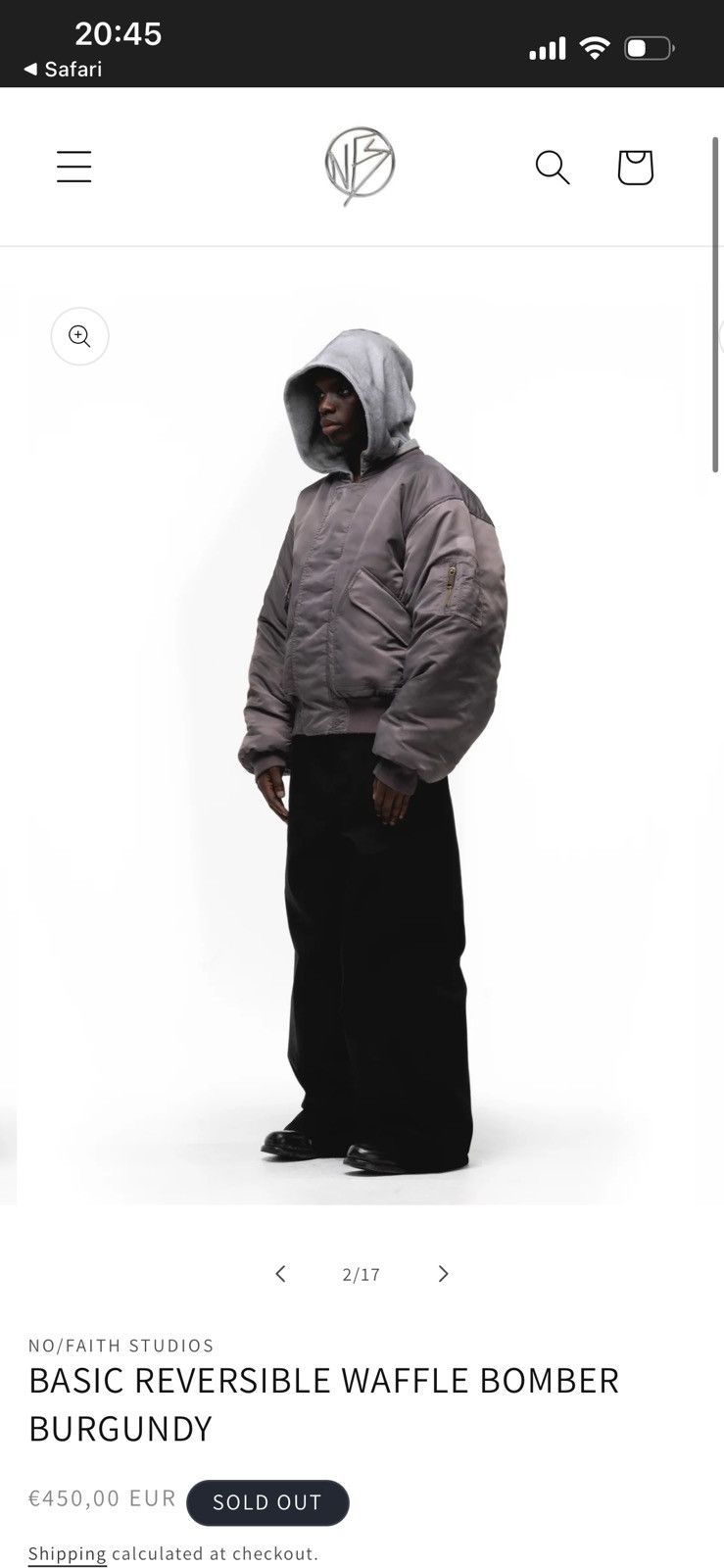 No Faith Studios NoFaithStudios BASIC REVERSIBLE WAFFLE BOMBER BURGUNDY Size US M / EU 48-50 / 2 - 10 Thumbnail