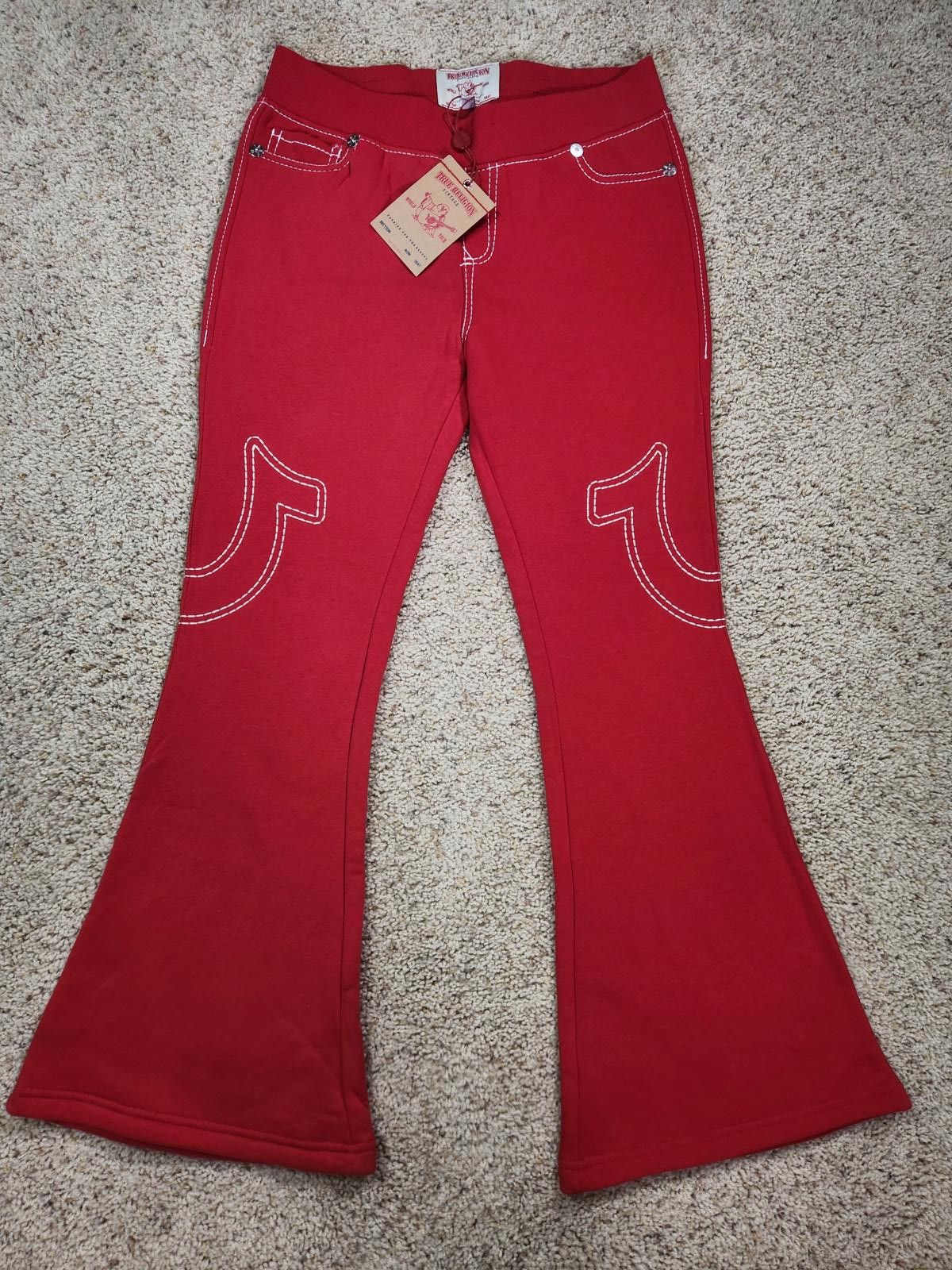 True Religion NEW True Religion Pull-On Flare Jeans Red Anniversary Large Size 36" / US 14 / IT 50 - 3 Thumbnail