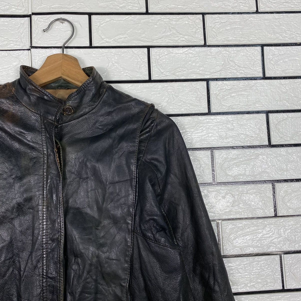 Japanese Brand 📌Vintage Leather Jacket Button Blanket Issey Miyake Size US M / EU 48-50 / 2 - 6 Thumbnail