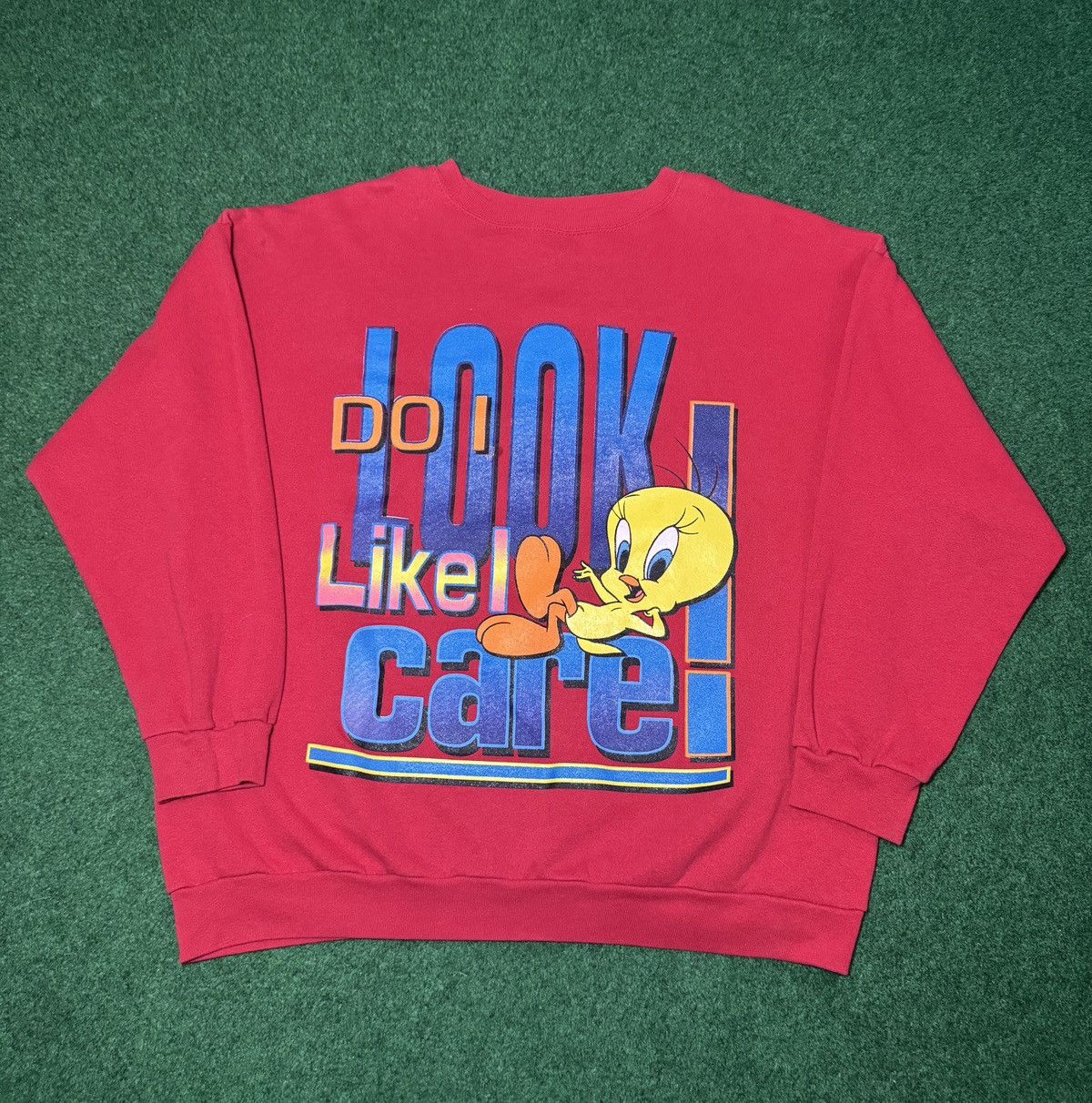 Warner Bros Looney Tunes Do I Look Like I Care Tweety Bird Sweatshirt Size US XL / EU 56 / 4 - 1 Thumbnail