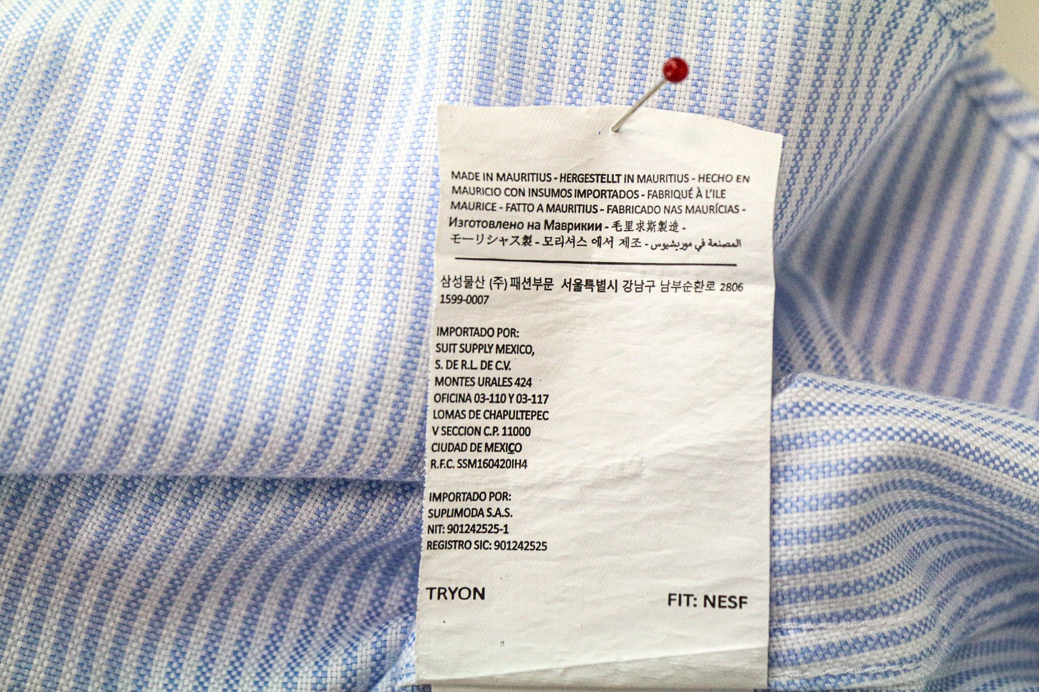 Suitsupply 39/15 1/2 Extra Slim Blue Cotton Cutaway Shirt 76703 Size 40R - 7 Thumbnail