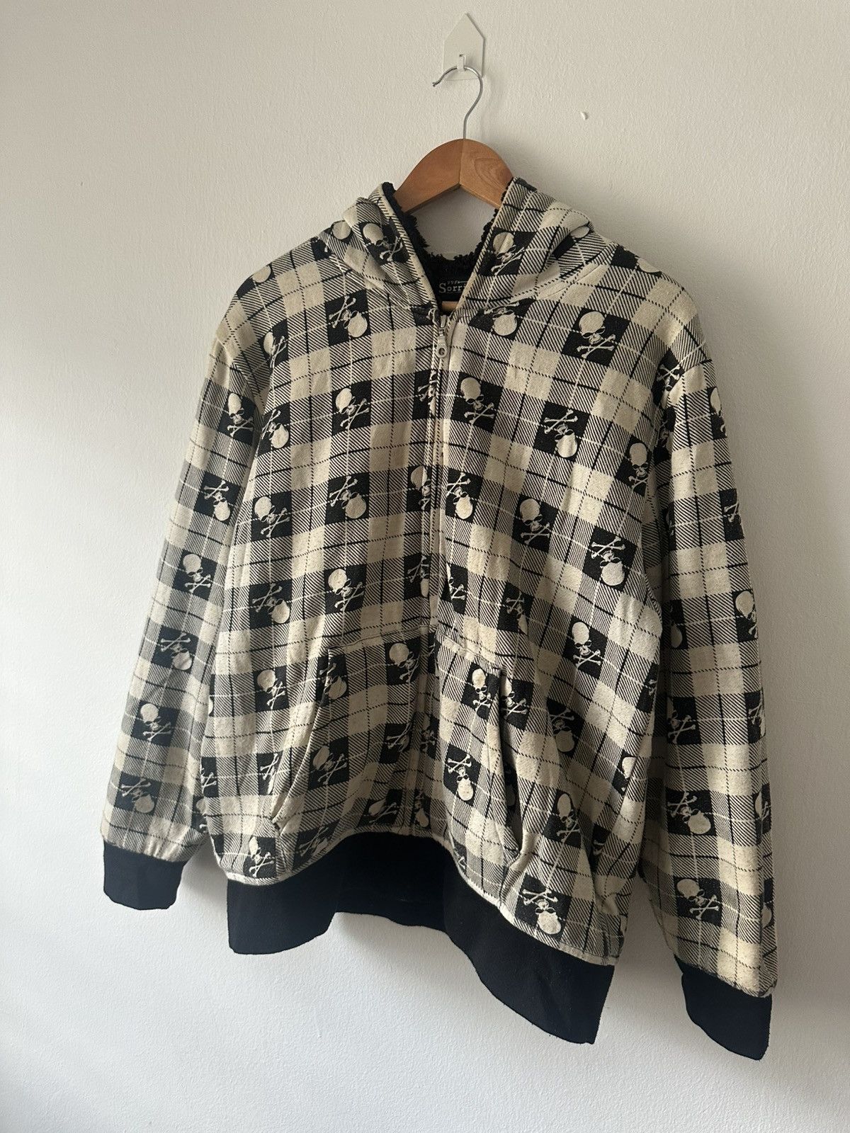 Japanese Brand Sorridere Skull Plaid Zip-Up Fur Hoodie Size US L / EU 52-54 / 3 - 4 Thumbnail