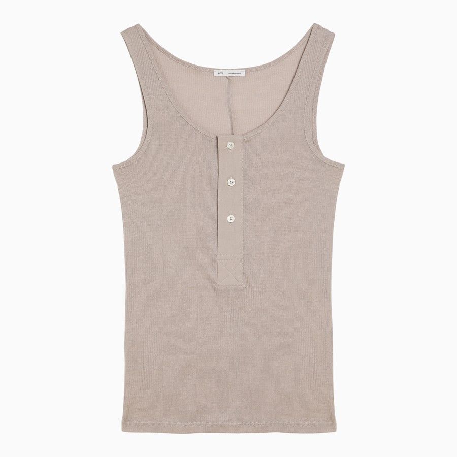 AMI o1d2blof0724 Tank Top in Beige Size S / US 4 / IT 40 - 1 Thumbnail