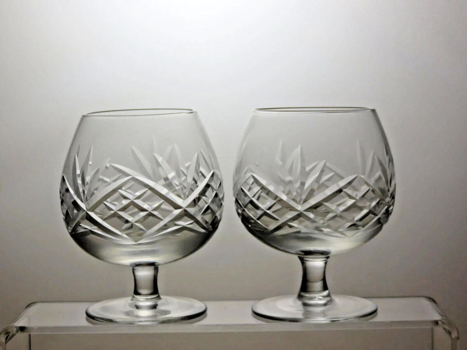The Unbranded Brand Vintage Crystal Cut Glass Set Of 2 Brandy Glasses 4" Size ONE SIZE - 2 Thumbnail