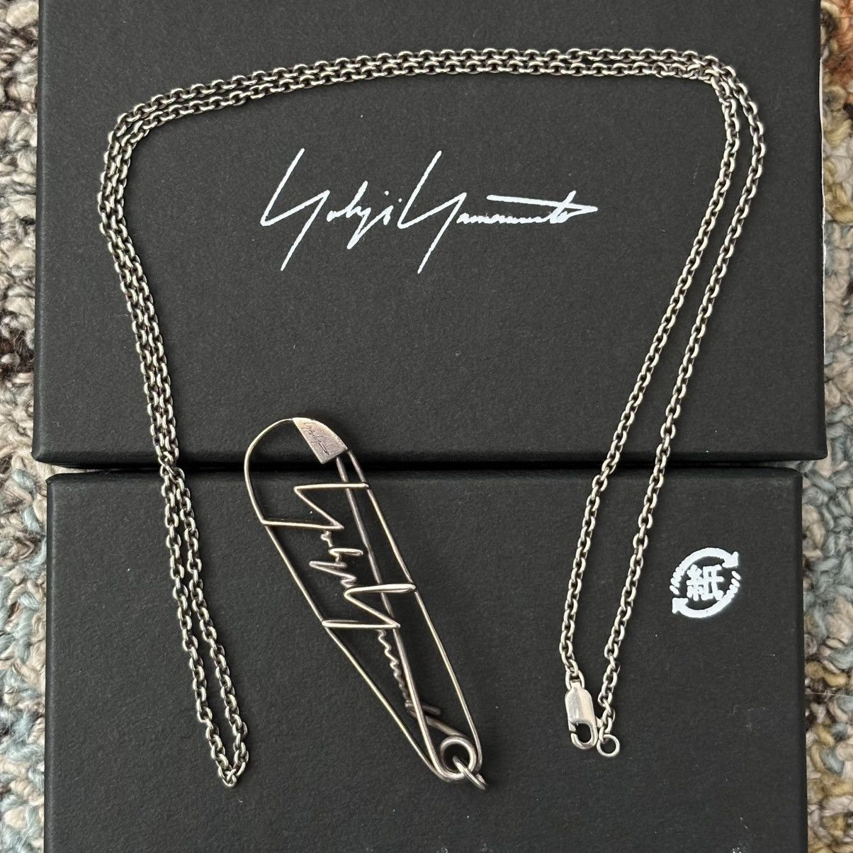 Yohji Yamamoto Pour Homme SS19 Safety Pin Brooch Necklace .925 silver Size ONE SIZE - 4 Thumbnail