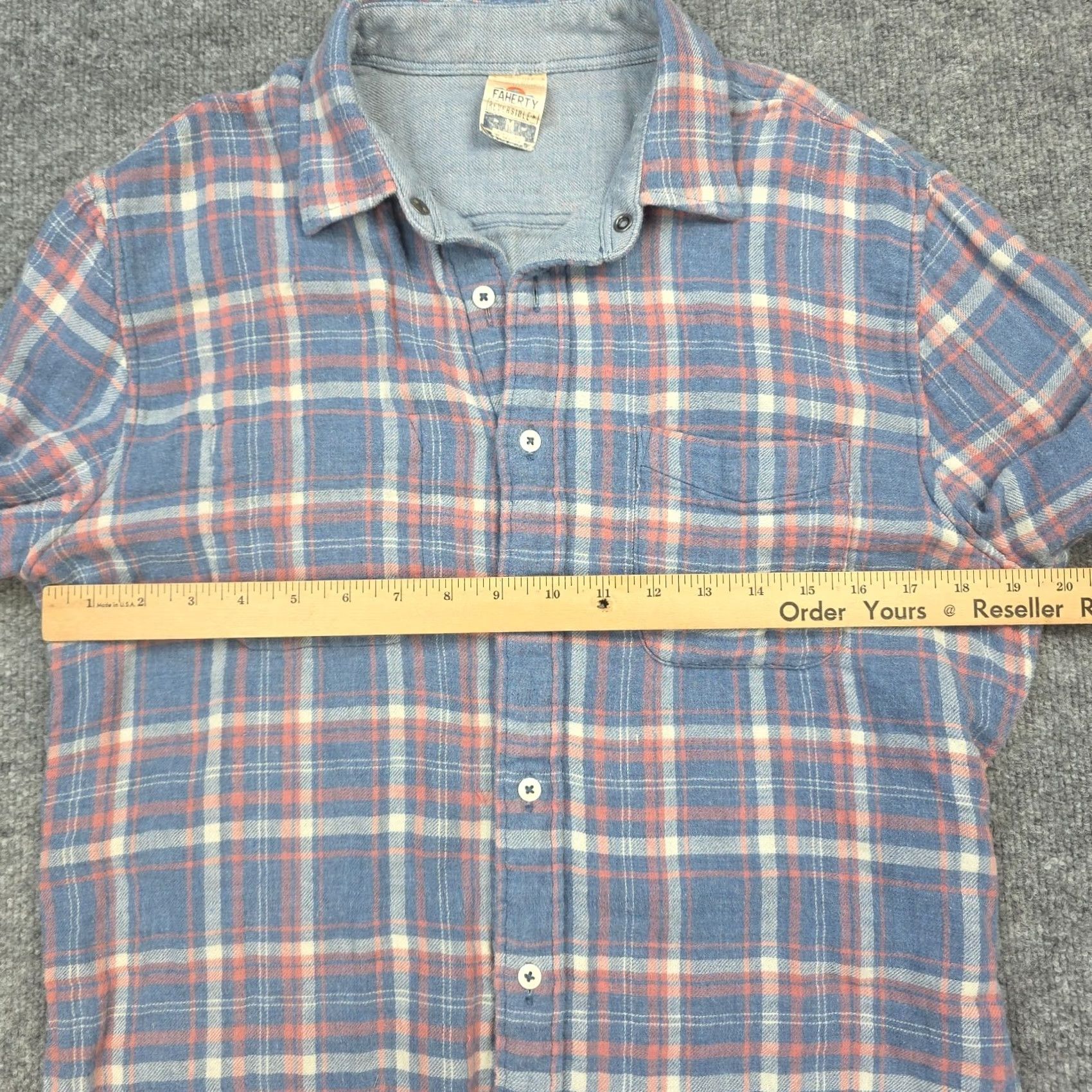 Faherty VINTAGE Faherty Reversible Shirt Men's Medium Plaid Blue Pink White Button Up Size US M / EU 48-50 / 2 - 4 Thumbnail