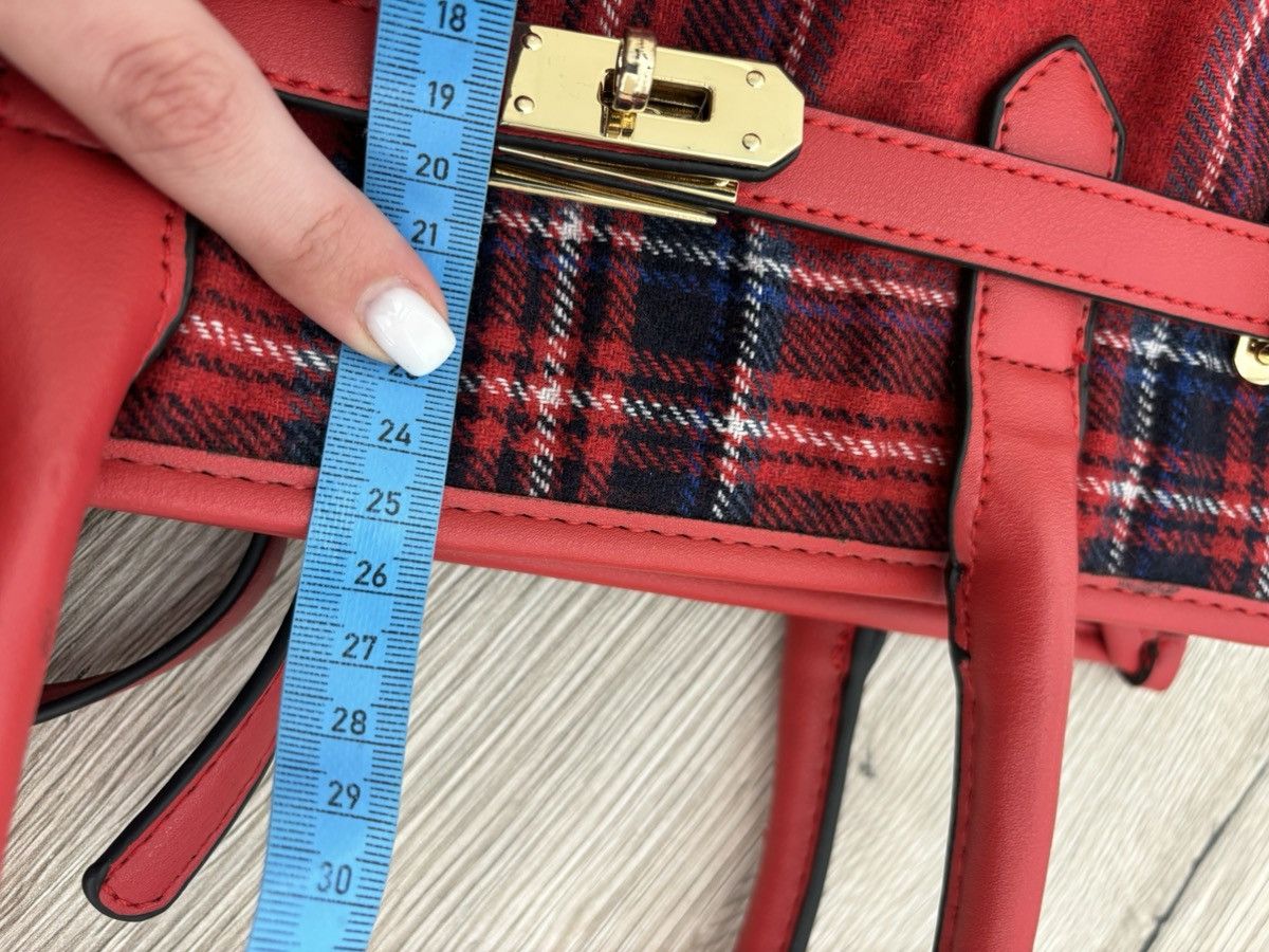 Mario Valentino Mario Valentino Red Plaid Top Handle Satchel Tote Bag Size ONE SIZE - 25 Thumbnail
