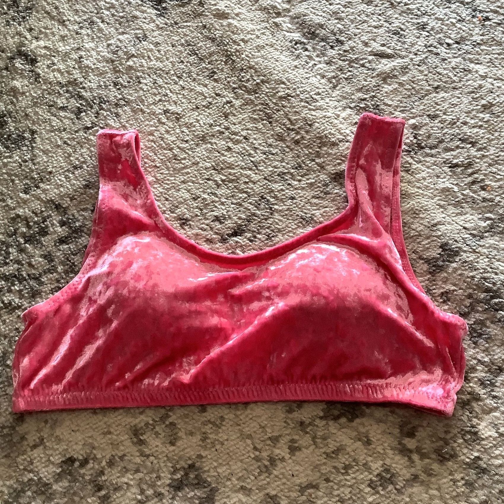 Velvet Birds of Prey Pink Velvet Sports Bra M Womens Activewear Velvety Velvet Bra Size M Pink Birds of Prey Sports Bra Women M Size ONE SIZE - 2 Thumbnail