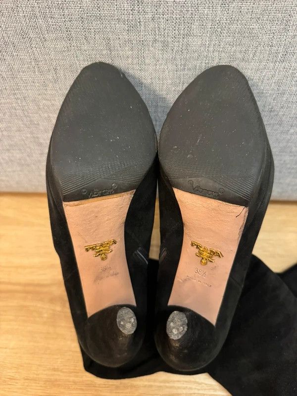 Prada Prada Milano Suede High Boots Heels Black size 38,5 Size US 7.5 / IT 37.5 - 13 Thumbnail
