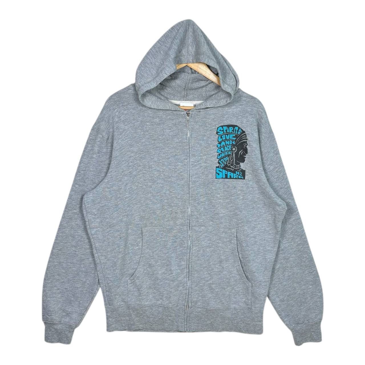 Japanese Brand VTG 1996 Spark Hawaii Wakiki Peace Surf Zip Hoodie Gray L Size US L / EU 52-54 / 3 - 2 Thumbnail