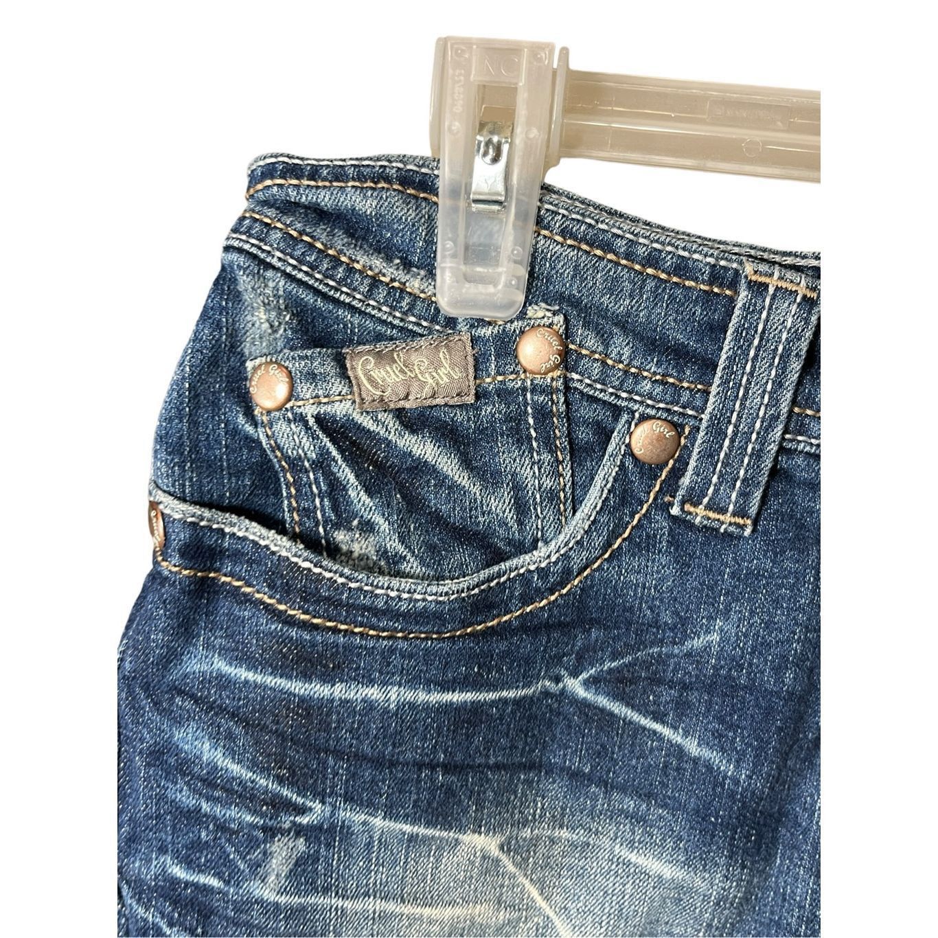 Other Cruel Girl Y2K Leslie Low Rise Denim Shorts Size 1 Size 29" - 4 Thumbnail