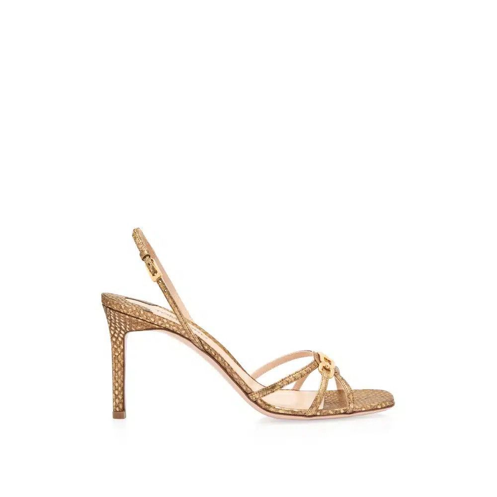 Tom Ford o1loc1c0326 W3387 Printed Snake Mid Heel Sandals in Gold Size US 6.5 / IT 36.5 - 1 Thumbnail