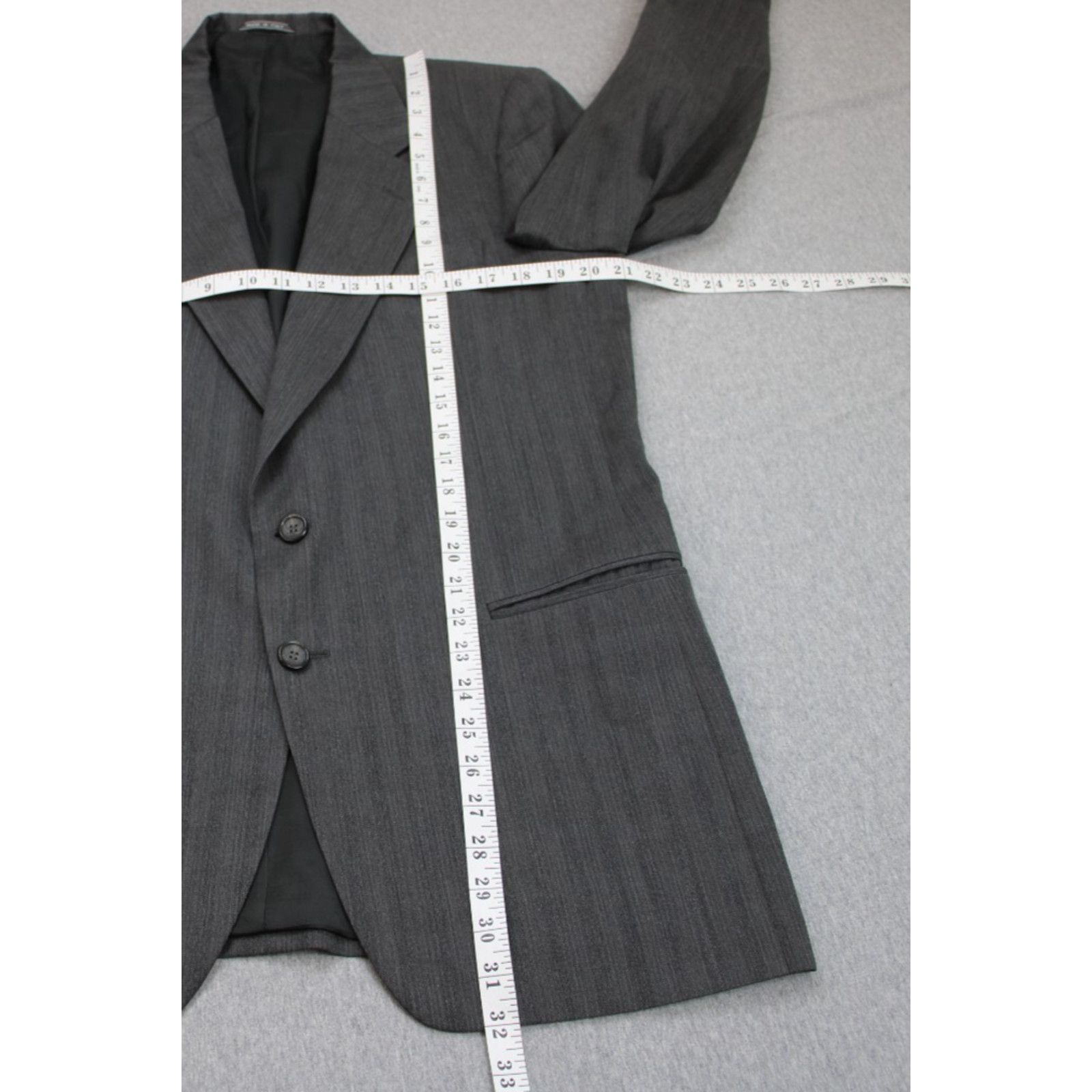 Calvin Klein Calvin Klein Blazer Mens Size 42 L Gray Striped 2 Button Size 42L - 9 Thumbnail