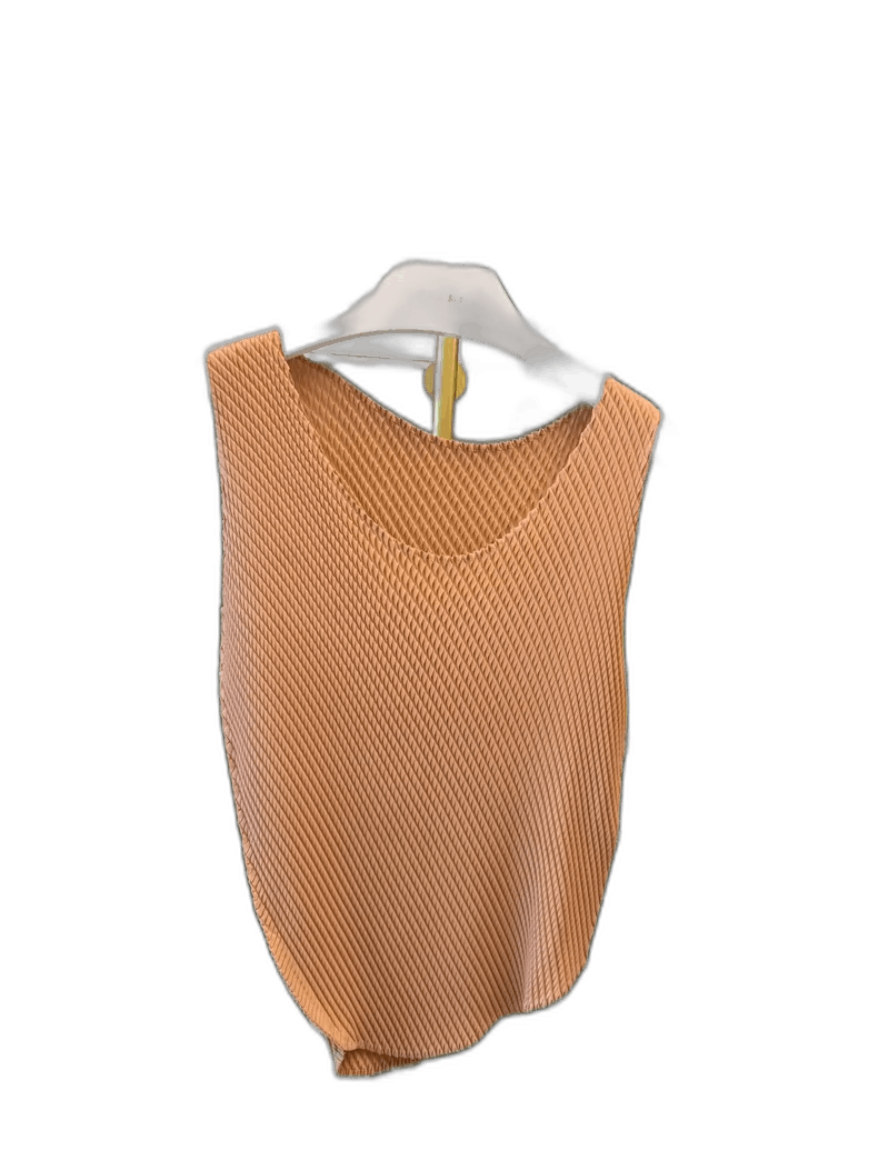 Issey Miyake Textured Brown Vest Top