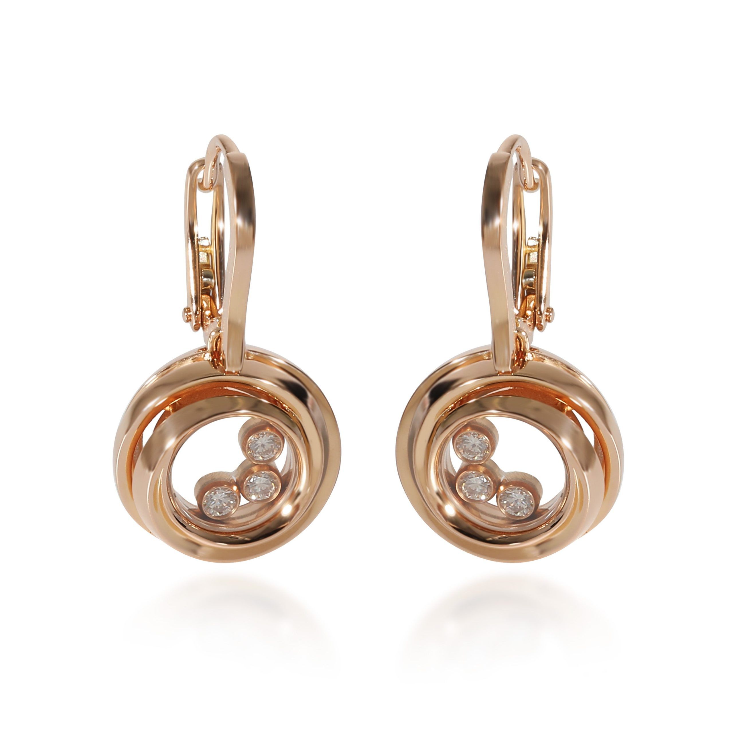 Chopard Chopard Happy Diamond Drop Earrings in 18K Rose Gold 0.3 CTW Size ONE SIZE - 1 Thumbnail