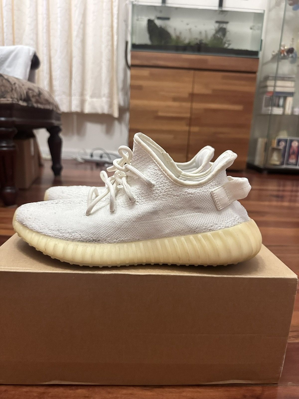 Adidas × Kanye West Yeezy Boost 350 V2 Cream Triple White Size US 9.5 / EU 42-43 - 1 Thumbnail