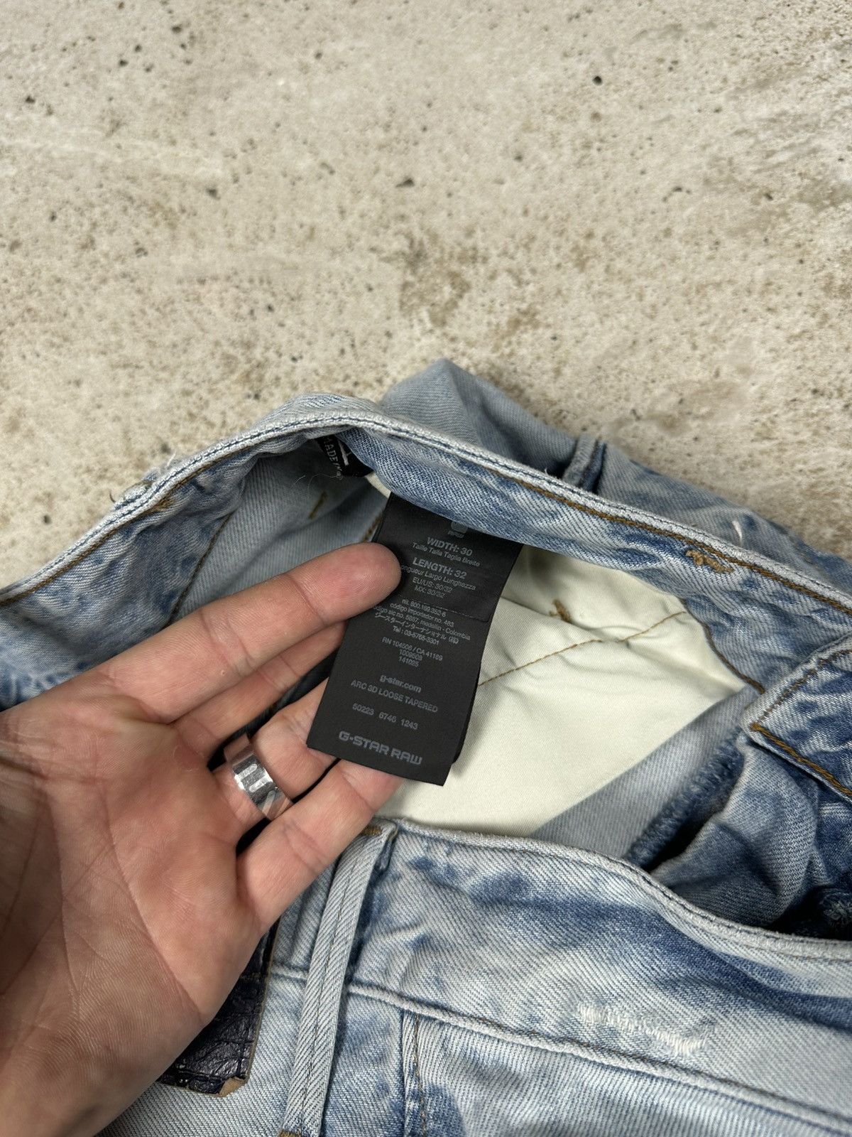 G-Star Vintage Y2K G Star Raw Distressed Blue Loose Tapered Size US 30 / EU 46 - 10 Thumbnail