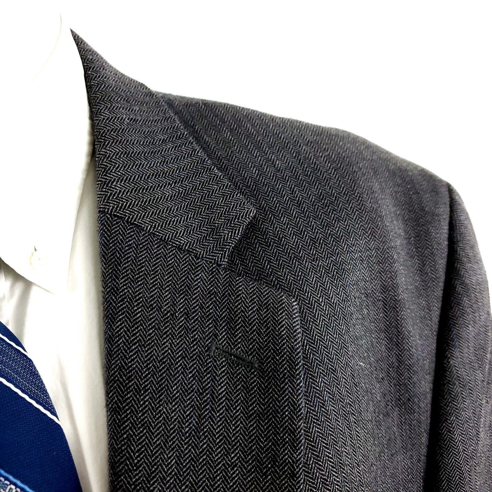 Joseph & Feiss Joseph Feiss Gold Heavy Wool 2 Button Sport Coat 46L Gray He Size 46L - 2 Thumbnail