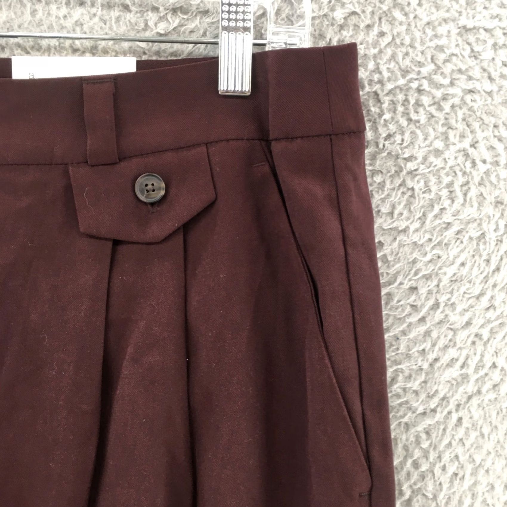 Vintage A New Day Wide-Leg Trouser Dress Pants Womens 14R Brown High Rise Zip Fly NEW Size 36" / US 14 / IT 50 - 3 Thumbnail