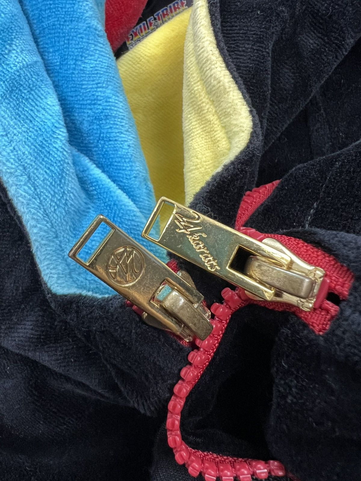 Japanese Brand 24Karats Velvet Asymmetrical Zip Ups Hoodie Size US L / EU 52-54 / 3 - 9 Thumbnail