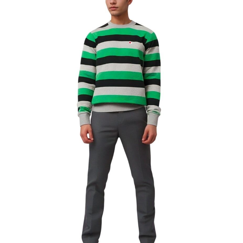 Champion Champion Mens Vintage Striped Green Black Gray Sweatshirt Size US XXL / EU 58 / 5 - 1 Thumbnail