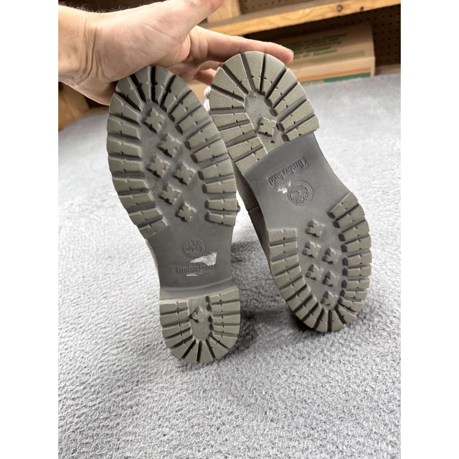 Timberland Timberland Boots Women's Gray Suede Canvas Lace Up Mid-Calf 10 Combat Rubber Sole Lace Up Size 10 Size US 10 / IT 40 - 7 Thumbnail