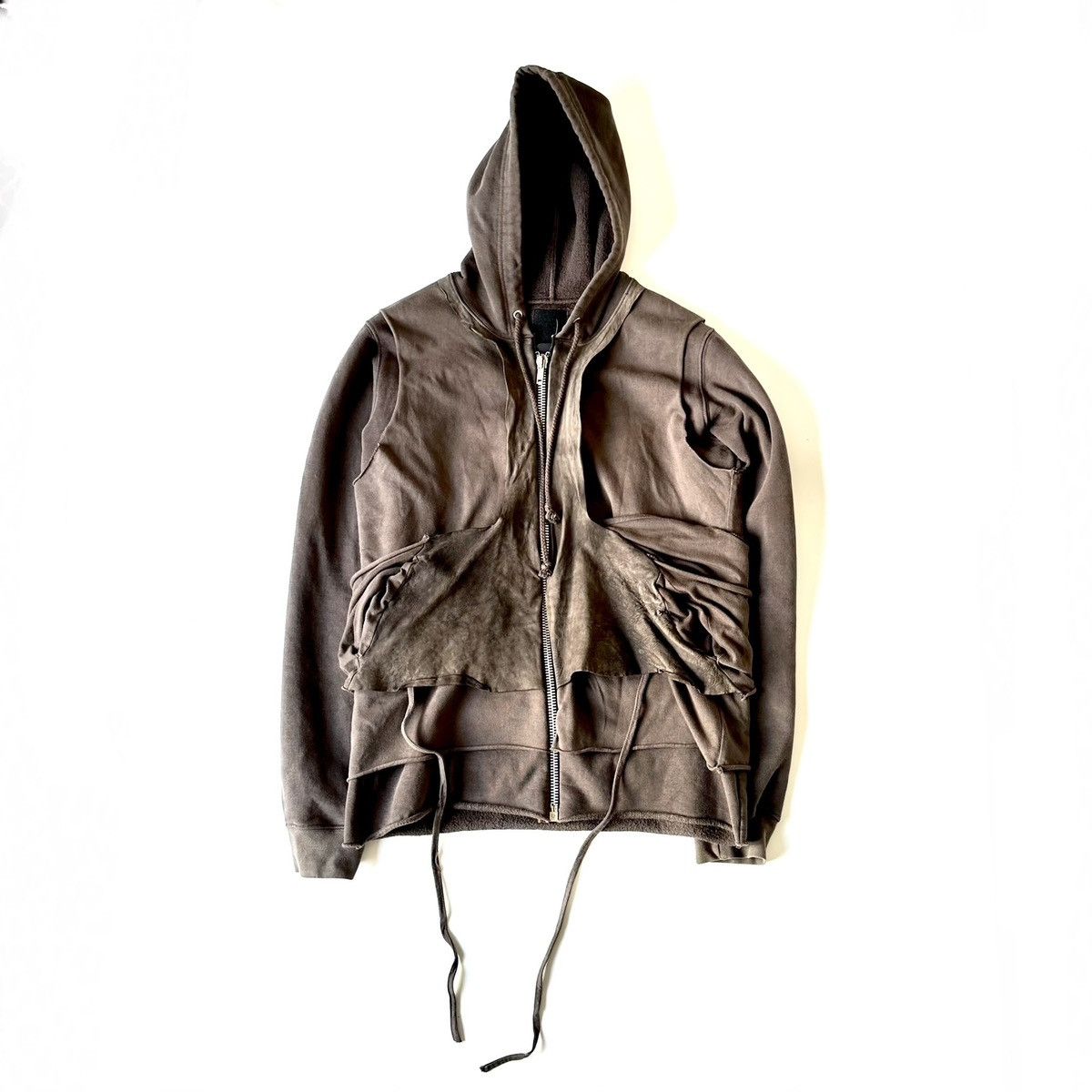 RICK OWENS SLAB FW01 MULTILAYERED HOODIE