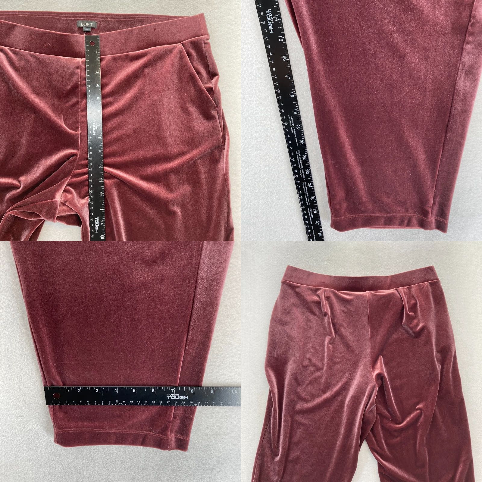 Loft LOFT Pull On Pants Women's XL Red Velvet Velour Stretch Skinny Ankle High Rise Size 26" / US 2 / IT 38 - 8 Thumbnail