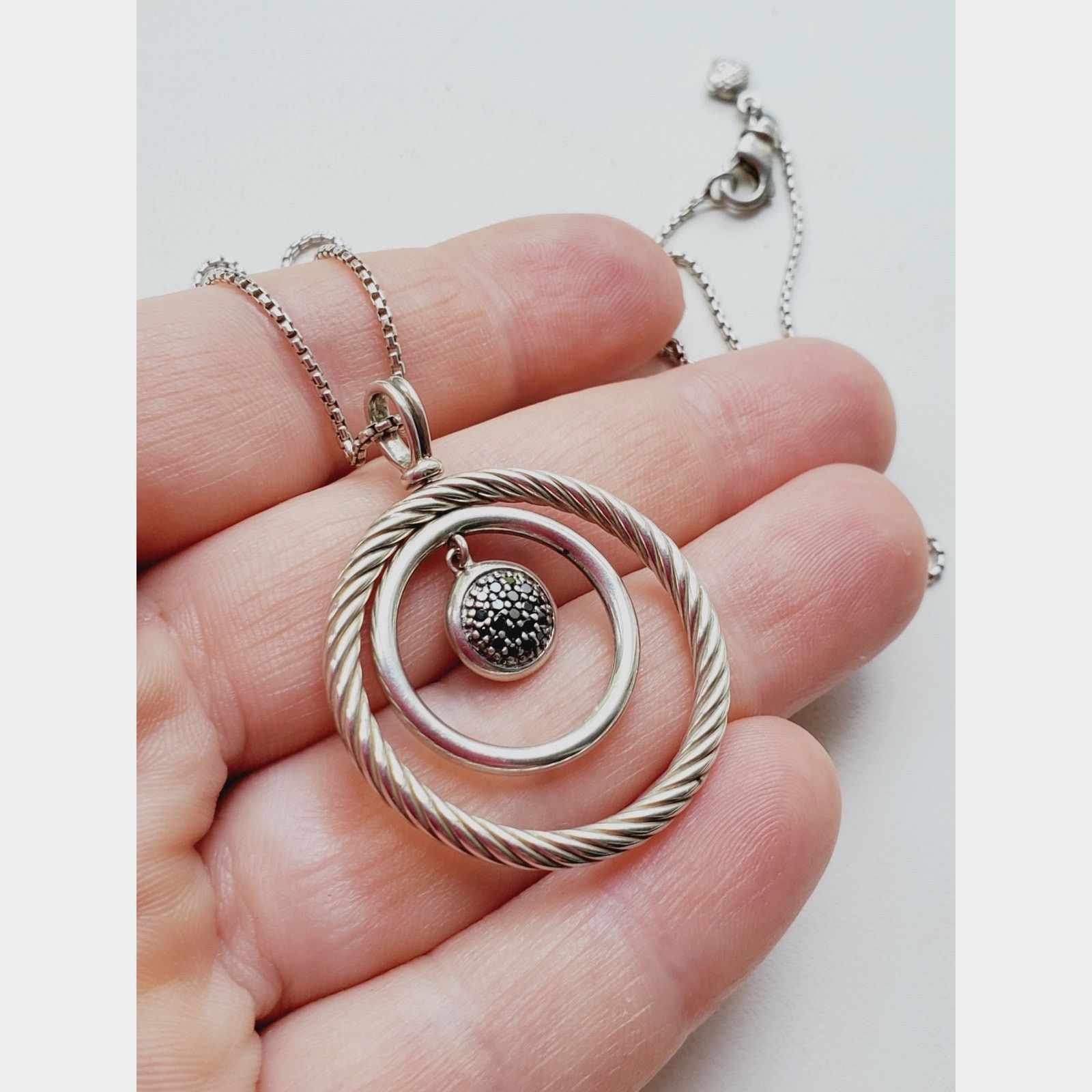 David Yurman David Yurman Black Diamonds Sterling Silver Necklace 925 Size ONE SIZE - 9 Thumbnail