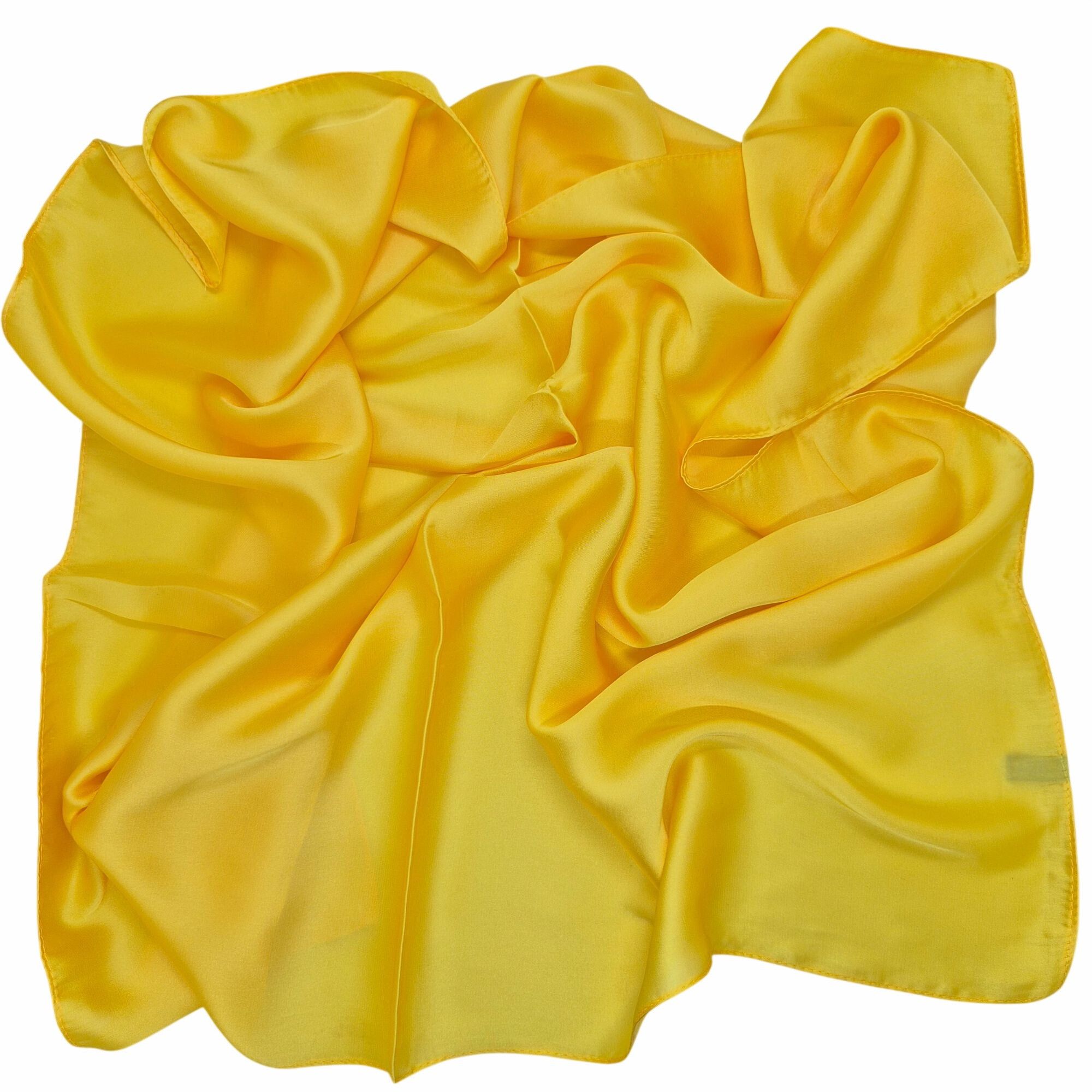 Other Elegant Bandana CLASSIC Yellow Hijab Square Scarf Solid prin Size ONE SIZE - 4 Thumbnail