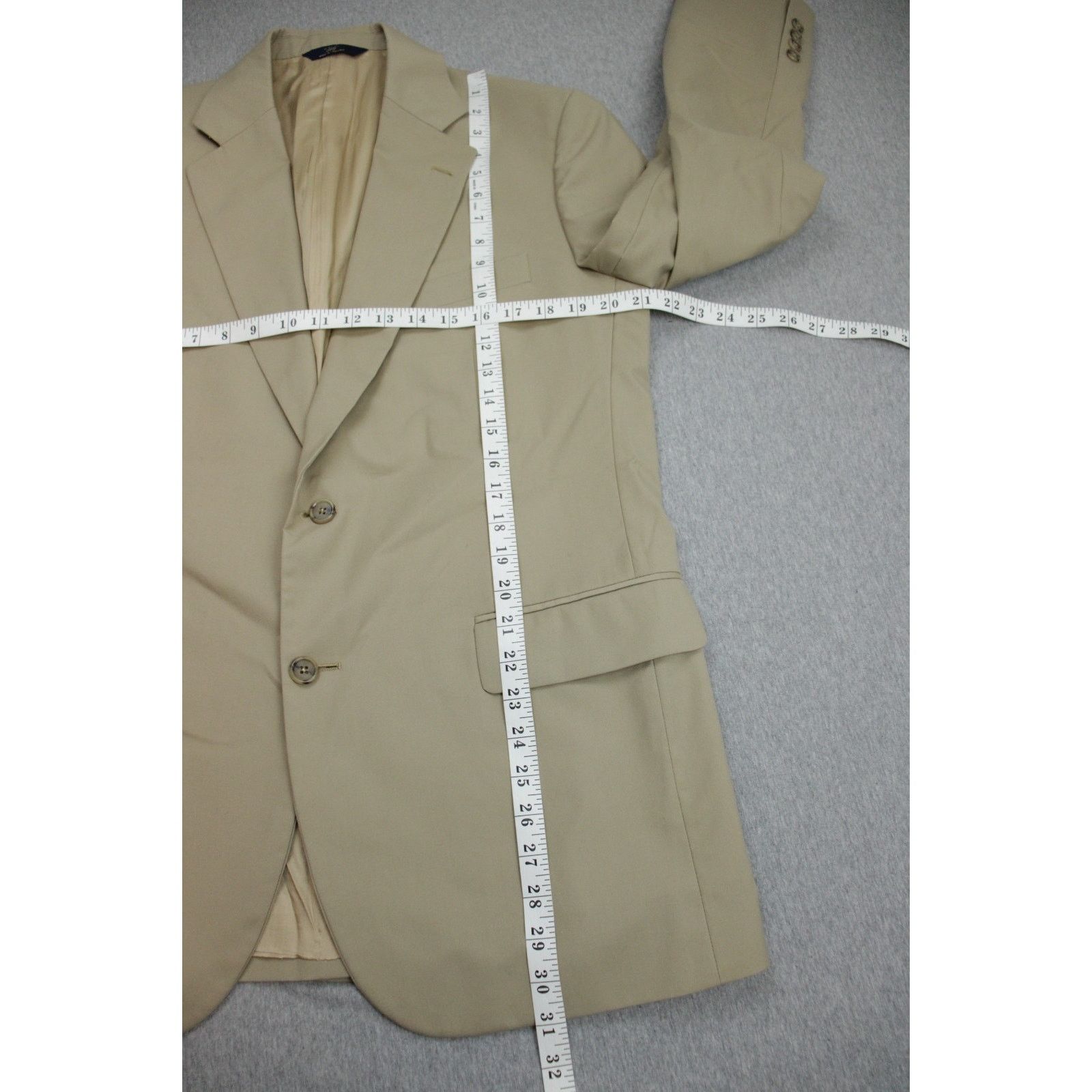 Brooks Brothers Brooks Brothers Suit Jacket Mens 40R Cotton Blend Beige Size 40R - 10 Thumbnail