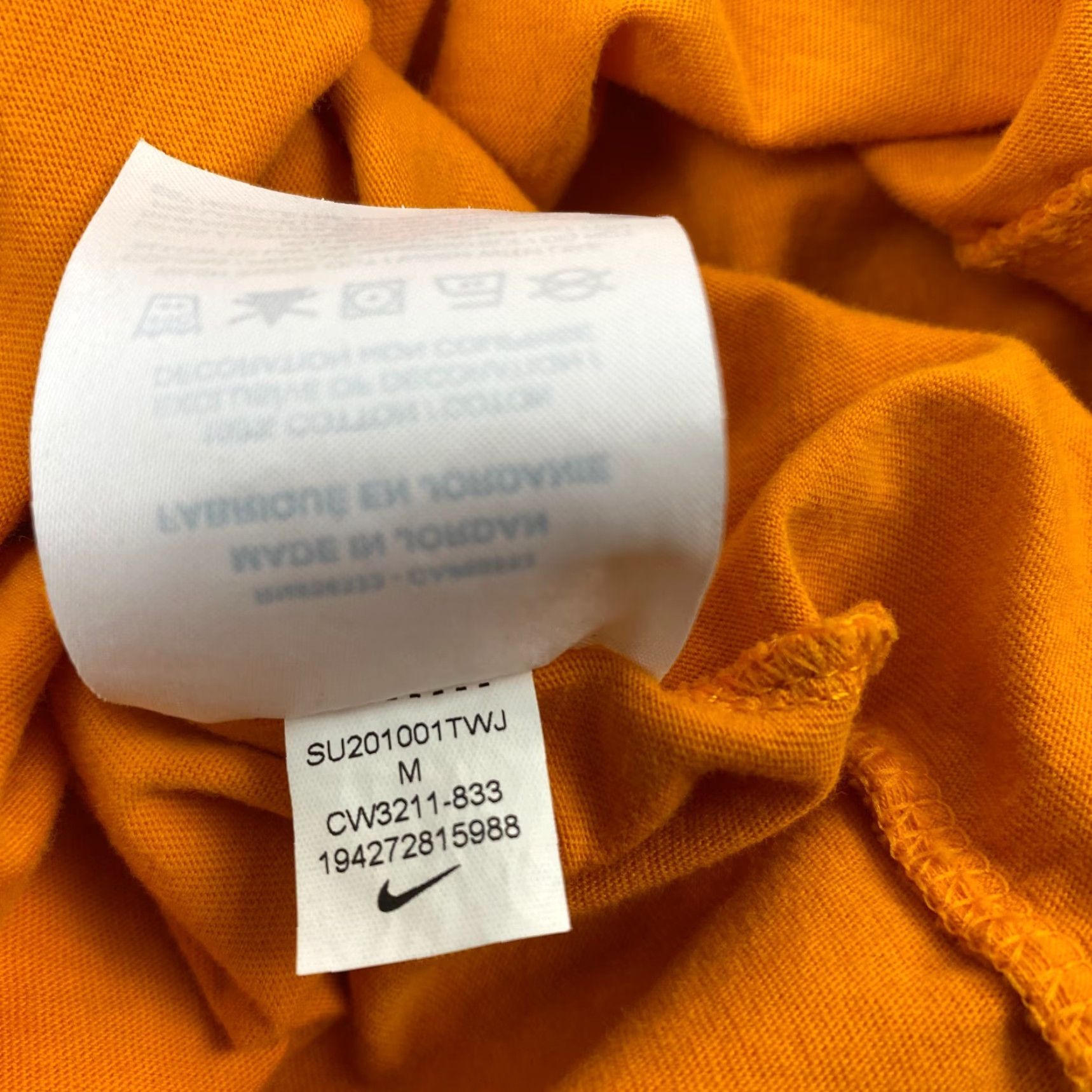 Nike VINTAGE Nike Shirt Mens Just Do It 100% Cotton Coll ar Logo Wrap Around Short Sleeve Size M Yellow - Mens T-Shirt Size US M / EU 48-50 / 2 - 4 Thumbnail