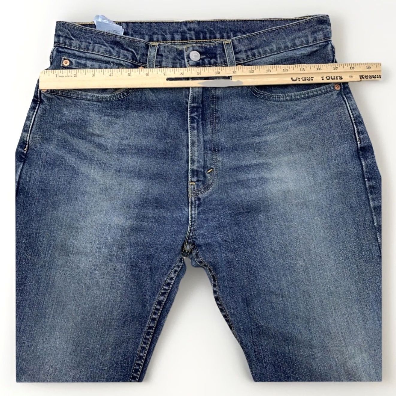 Levi's Levi’s 505 Regular Stretch Straight Jeans Men Blue Vintage Wash 34x30 Size US 34 / EU 50 - 4 Thumbnail