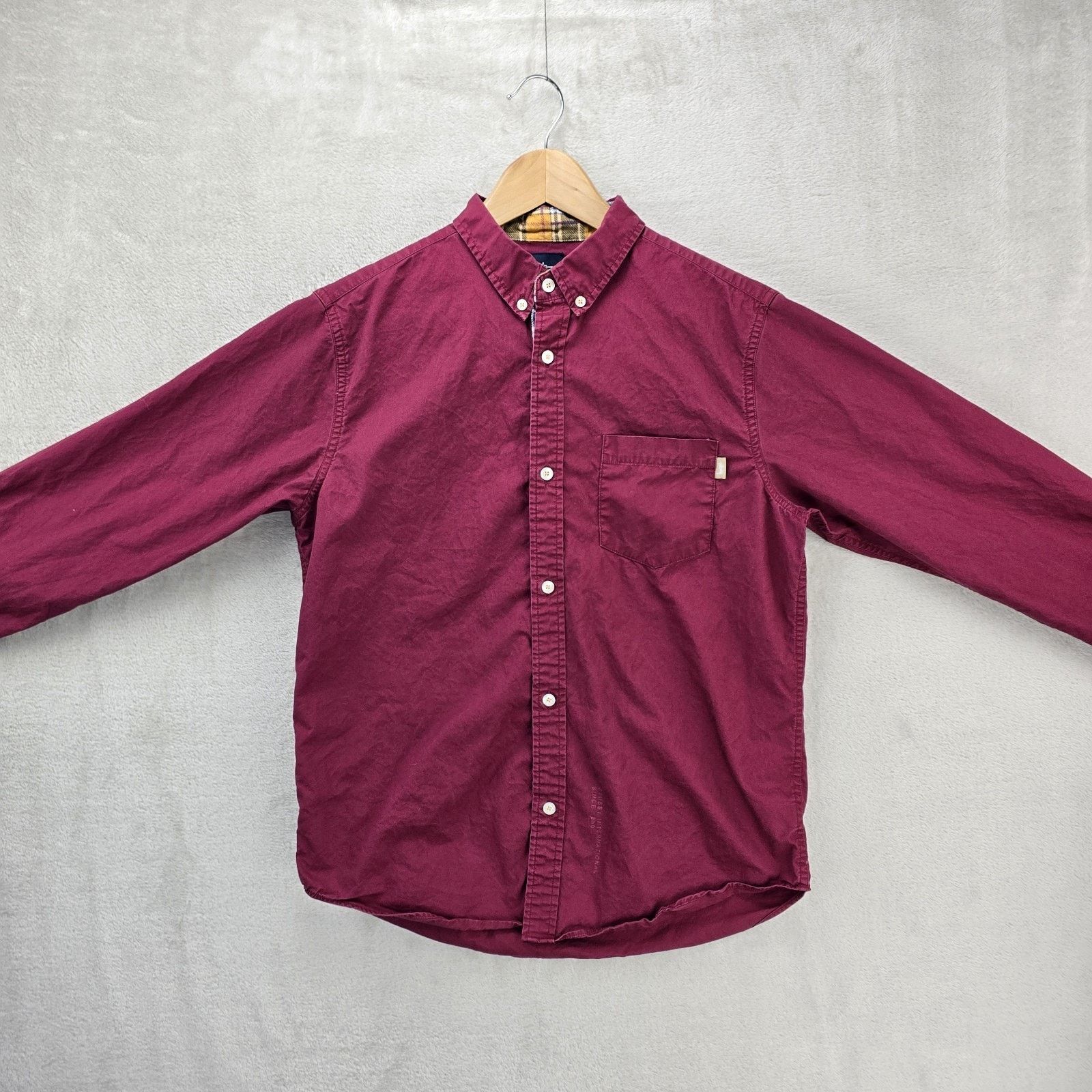 Stussy Stussy Long Sleeve Shirt Mens Small Red Maroon Button Up Size US S / EU 44-46 / 1 - 2 Thumbnail