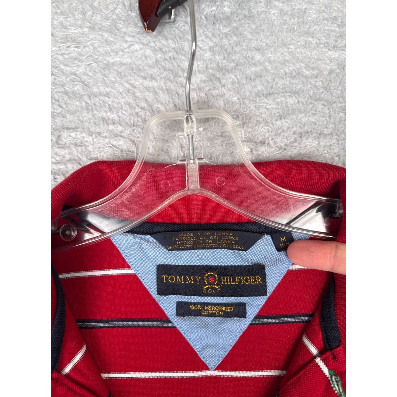 Tommy Hilfiger Tommy Hilfiger Golf Polo Shirt Adult Medium Red Stripe 100% Cotton Size US M / EU 48-50 / 2 - 7 Thumbnail