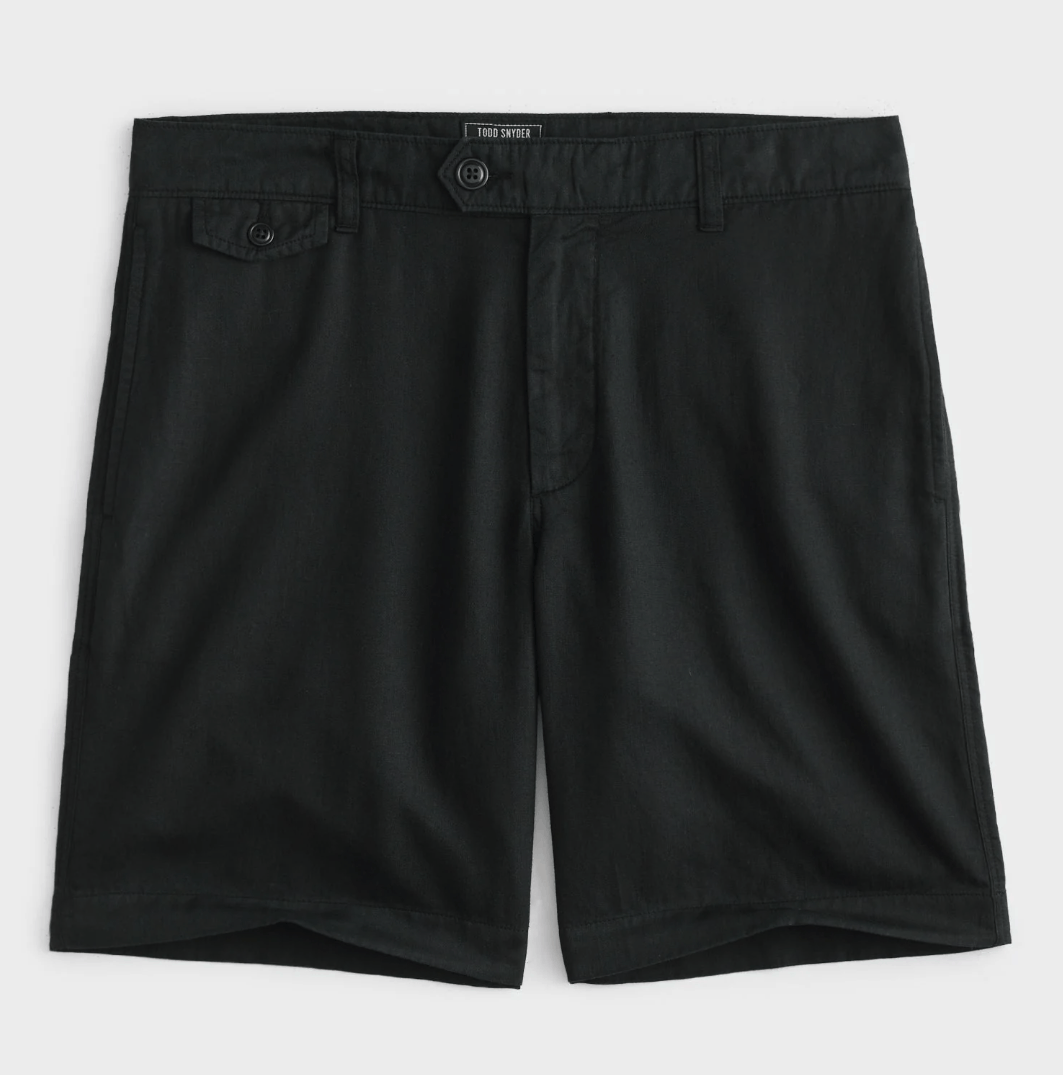 Todd Snyder Todd Snyder 7" Cotton-Linen Hudson Short BLACK $148 33" Size US 33 - 1 Thumbnail