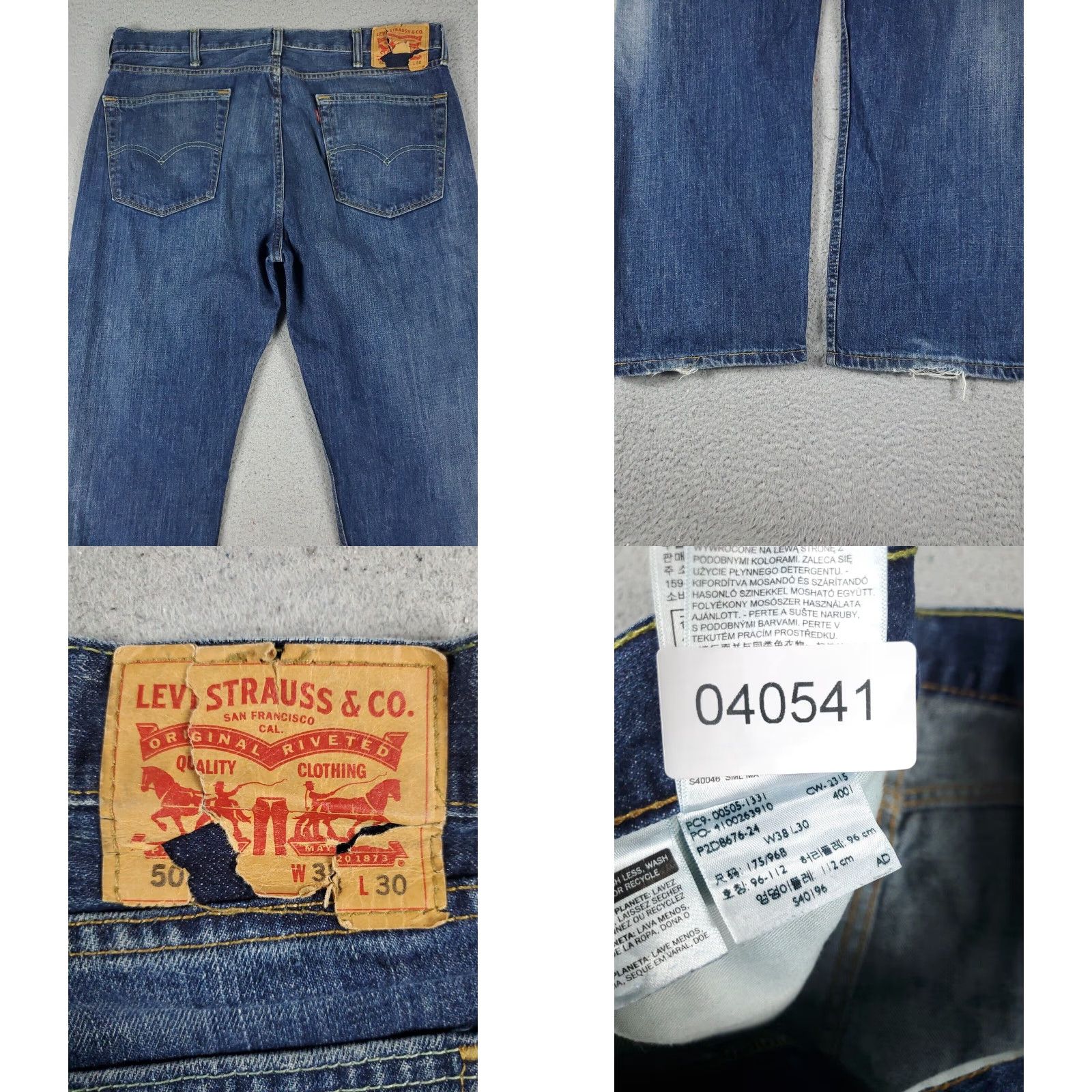 Levi's Levis Mens 38x30 Extra Large XL Blue Casual Straight Leg Denim Jeans Size US 38 / EU 54 - 8 Thumbnail