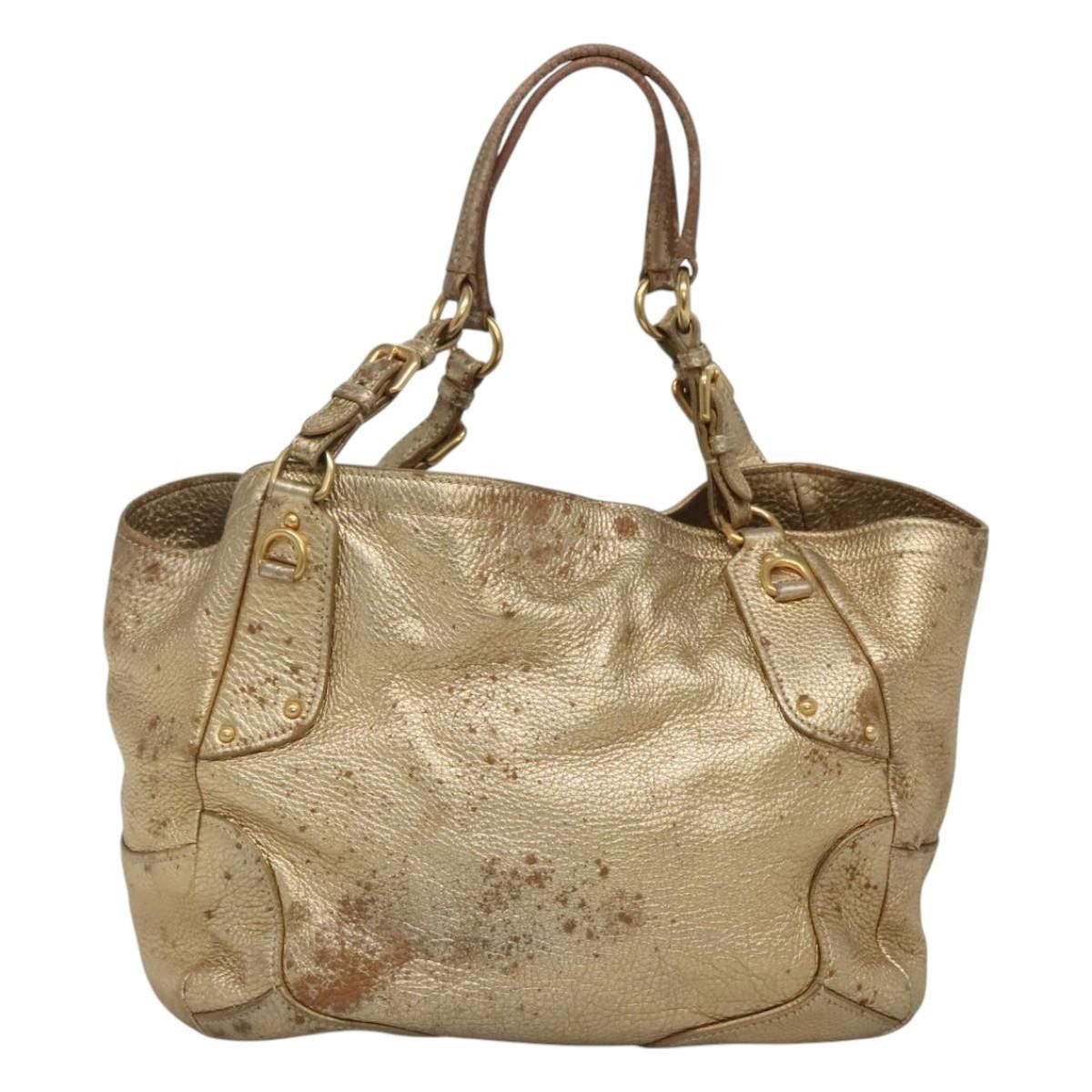 Prada PRADA Tote Bag Leather Gold Tone Size ONE SIZE - 3 Thumbnail